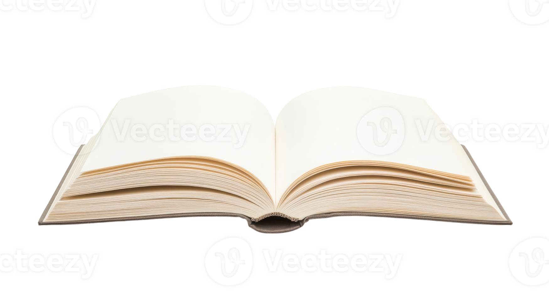 Blank Open Book with Empty Pages for Writing, cut out transparent png