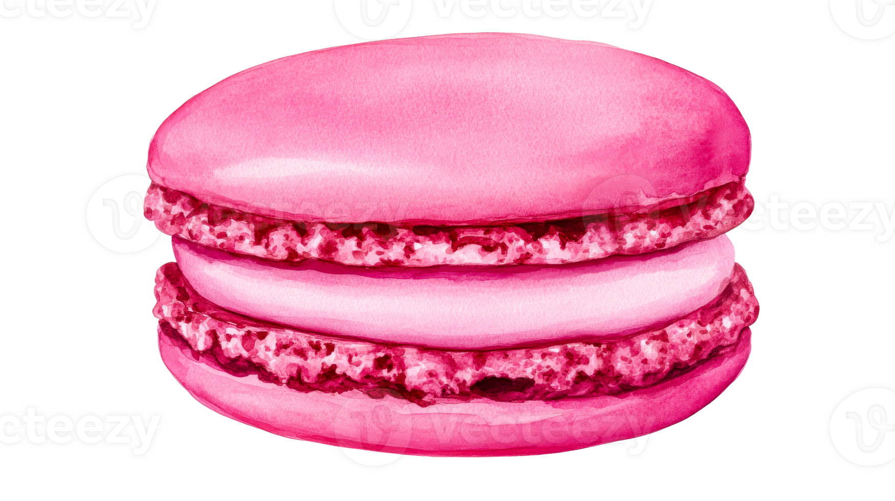 Pink Macaron Watercolor Painting, Delicious Dessert, Sweet Treat, cut out transparent png
