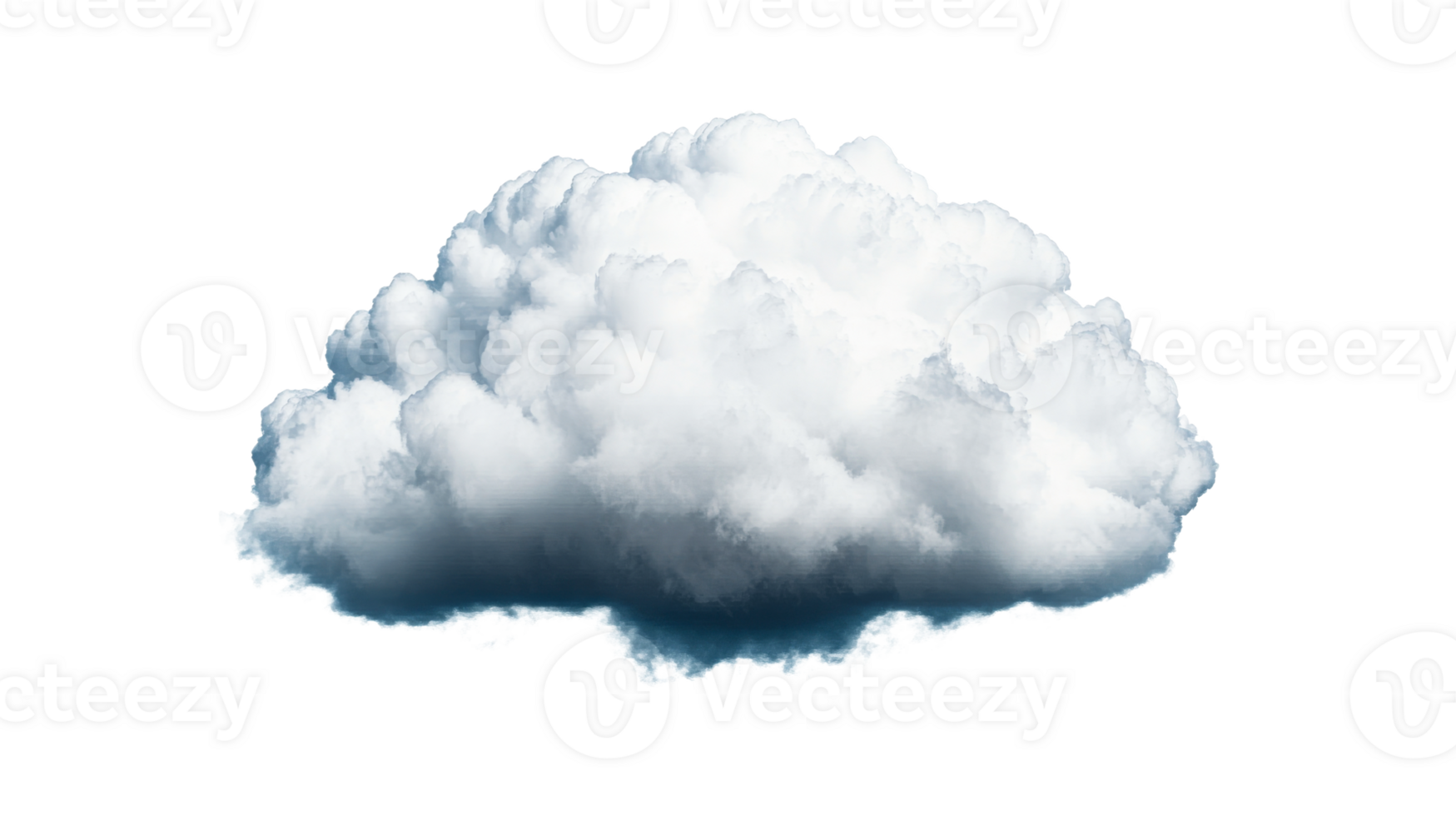 White fluffy cloud formation in the sky against black background, cut out transparent png