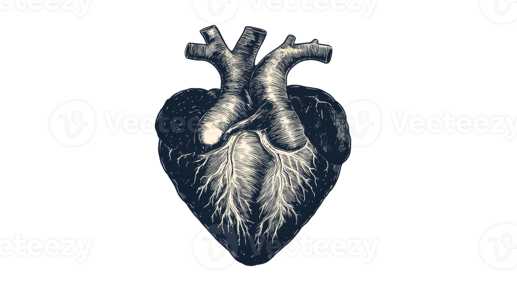 Anatomical Heart Sketch, Medical Illustration, Cardiovascular Art, Cut Out Transparent png