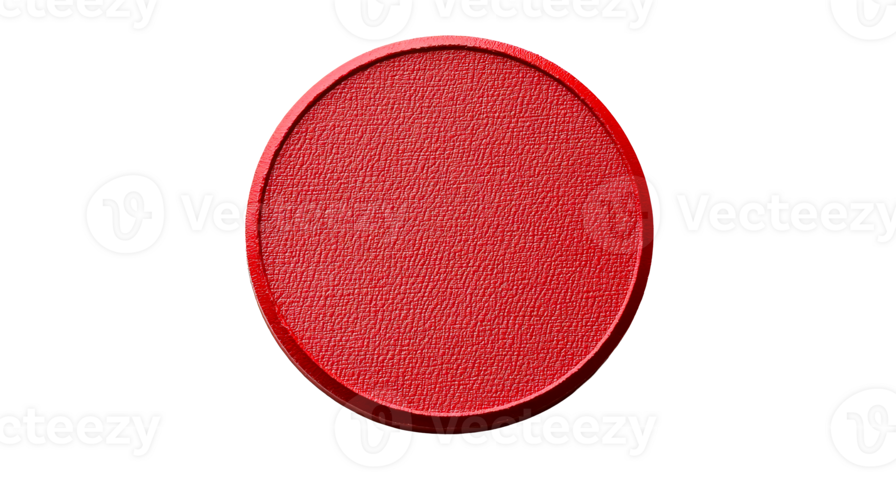 Red round podium with textured background isolated on black, cut out transparent png