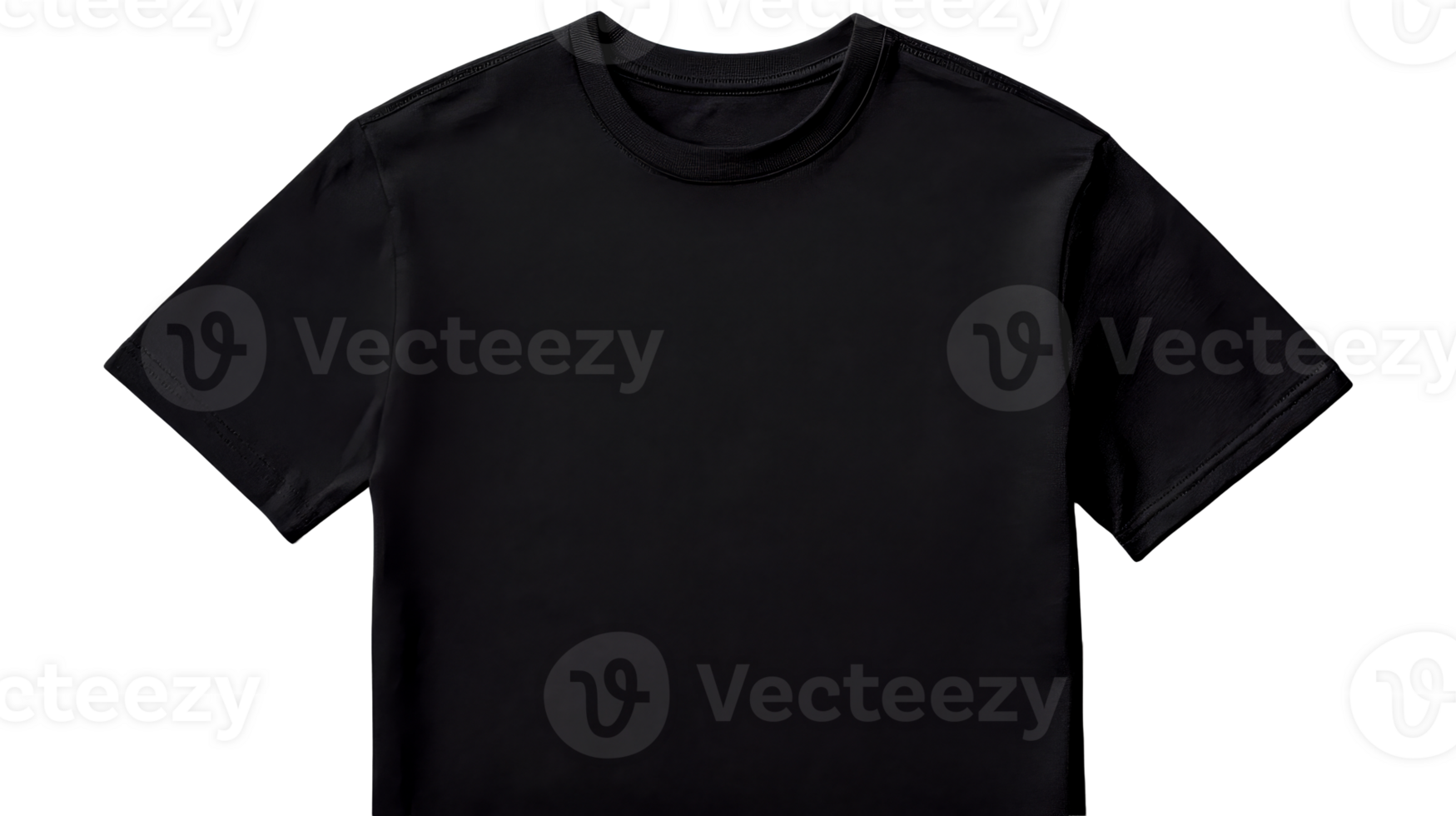 Plain black t-shirt mockup showcasing style and design , cut out transparent png