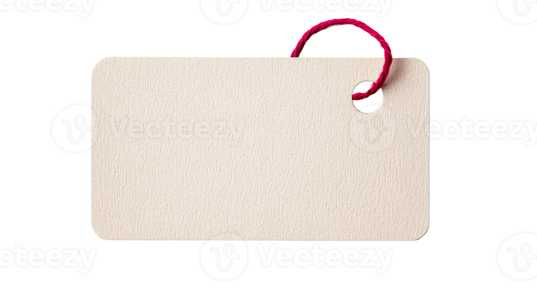 Blank Tag with String on Black Background, cut out transparent png
