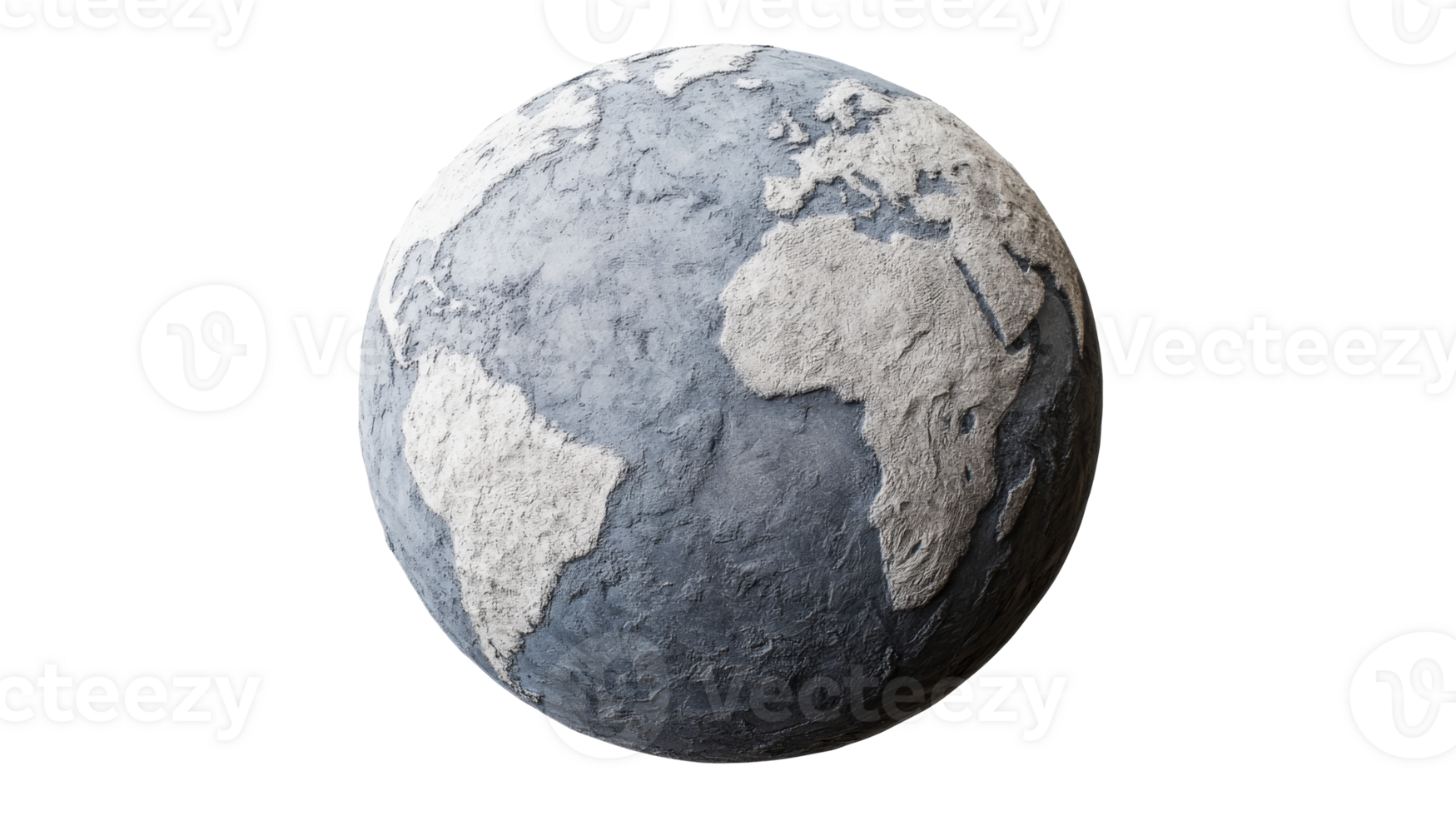 World Model with Continents, Textured Sphere, Earth, Isolated, cut out transparent png