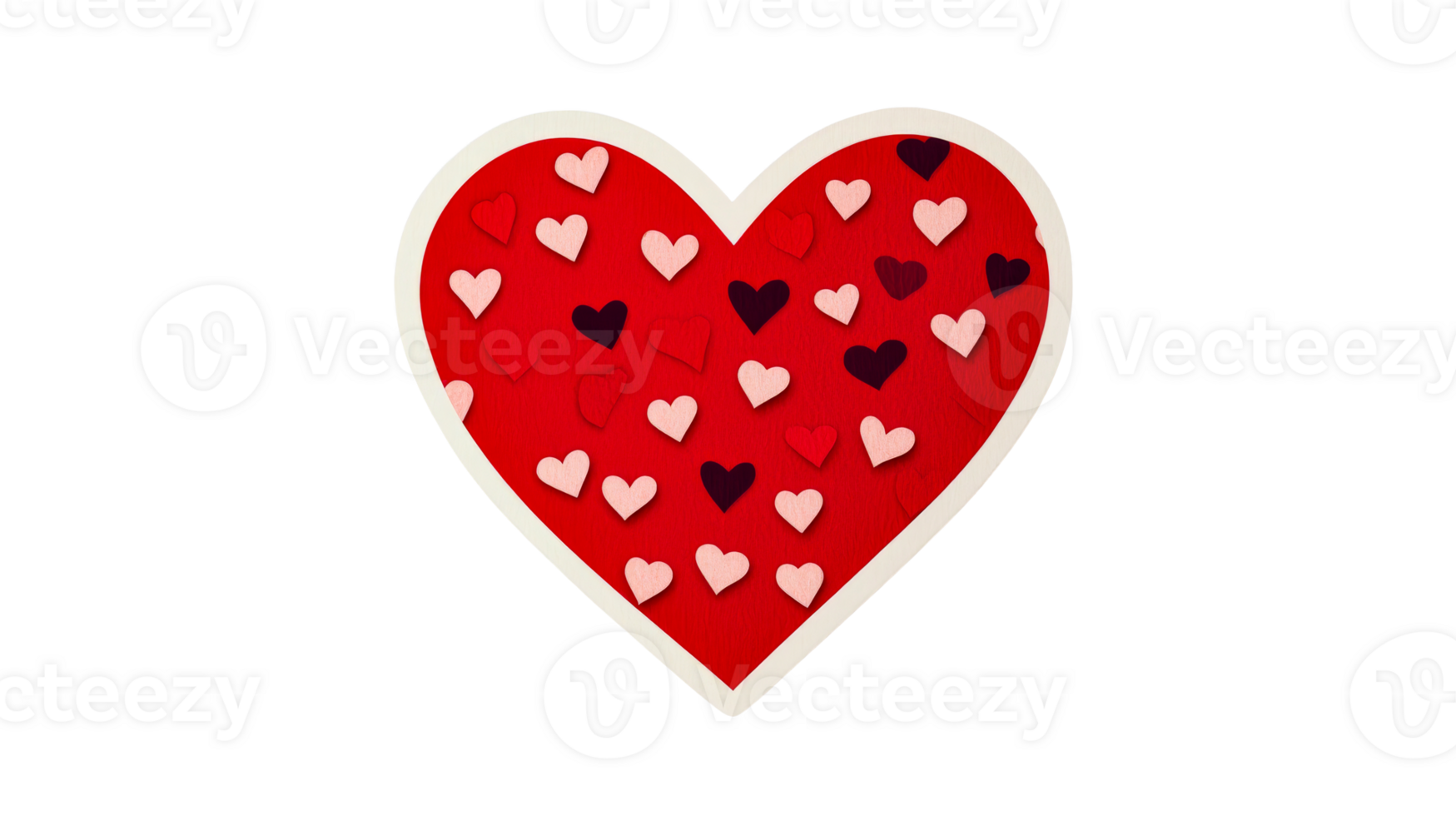 Heart filled with small hearts, cutout transparent png