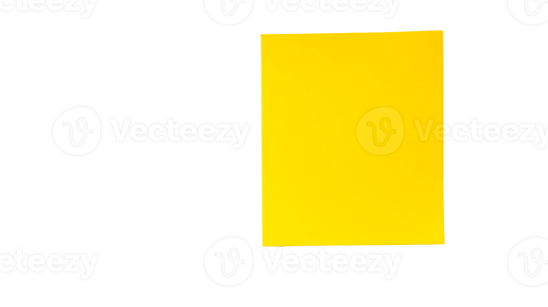 Rectangular yellow card on black background, cut out transparent png