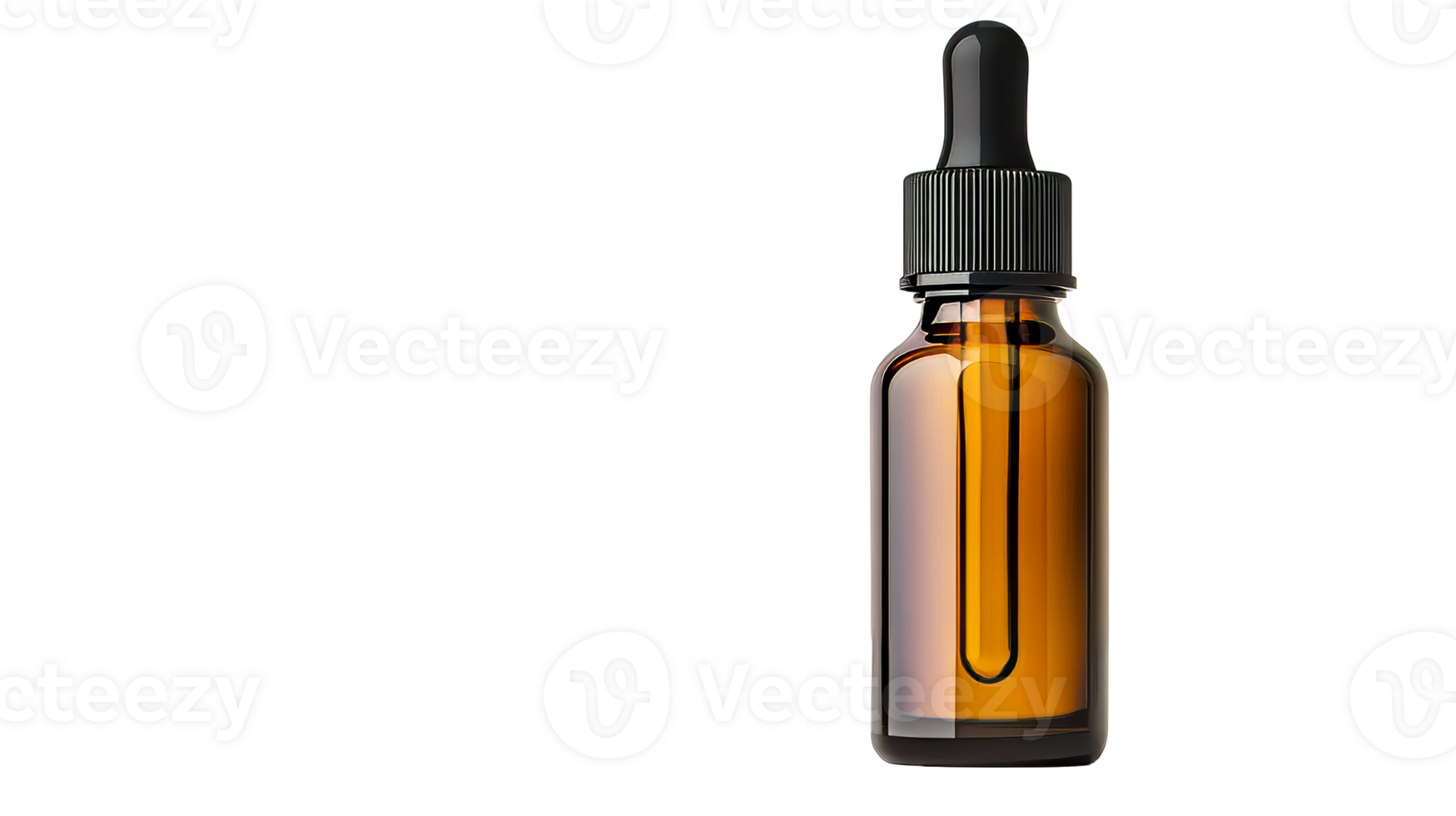 Brown glass bottle with dropper, cutout transparent png
