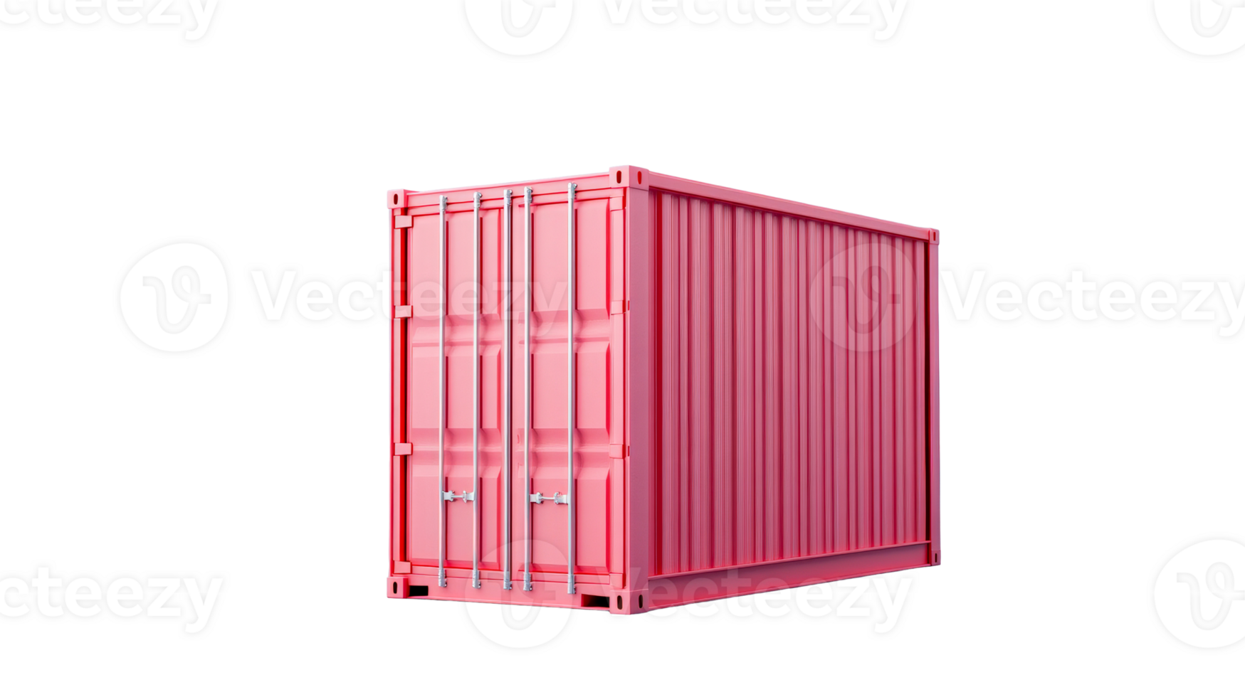 Pink shipping container. Cargo delivery element , cut out transparent png