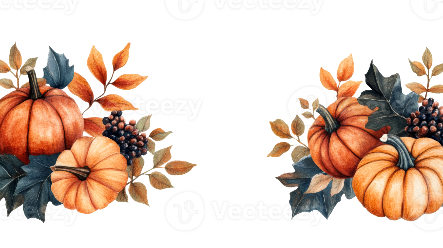 Autumn Pumpkins and Berries Arrangement, Thanksgiving Season, cut out transparent png