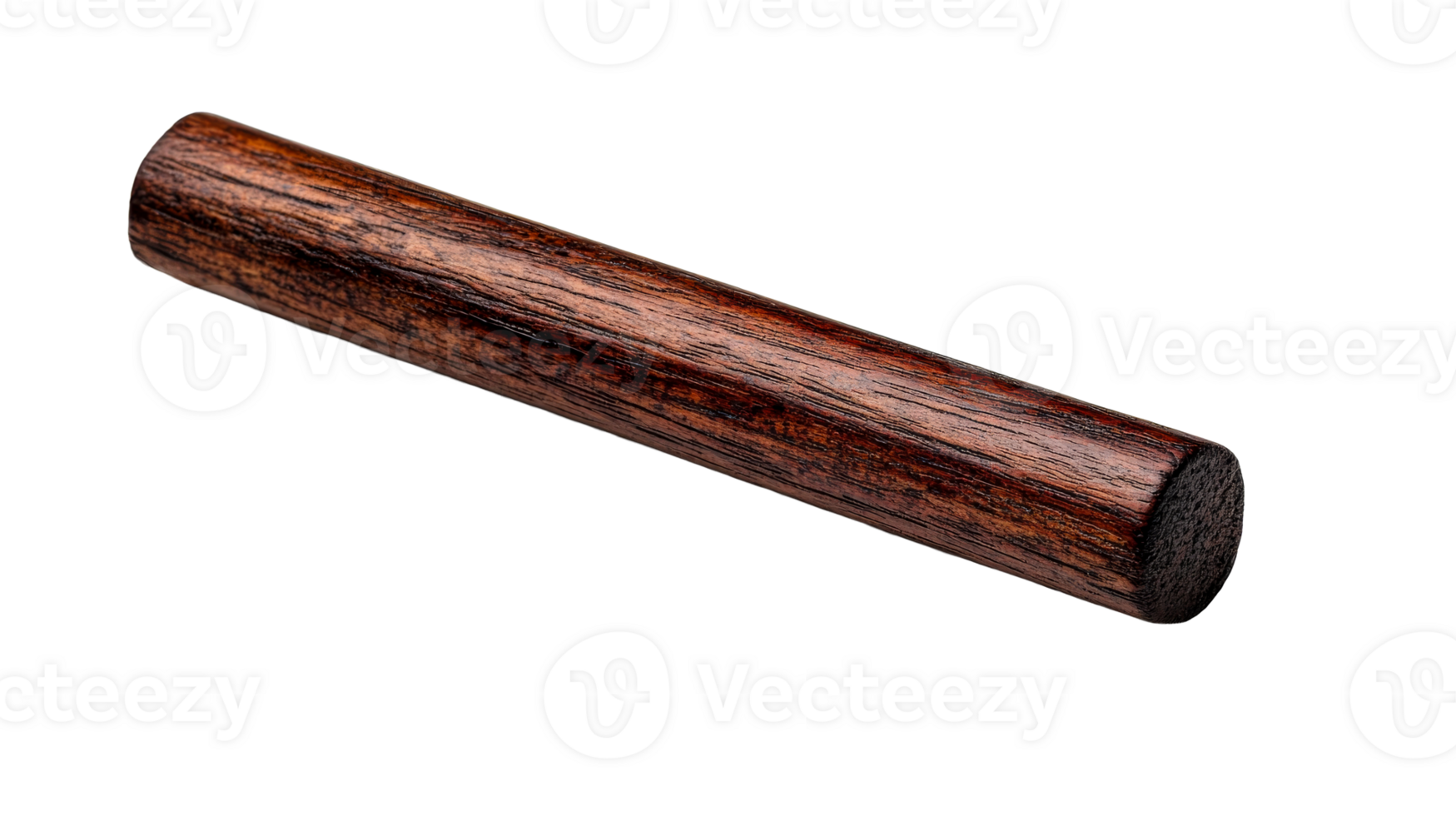 Round wooden billet dark brown, woodgrain, texture, background, cut out transparent png
