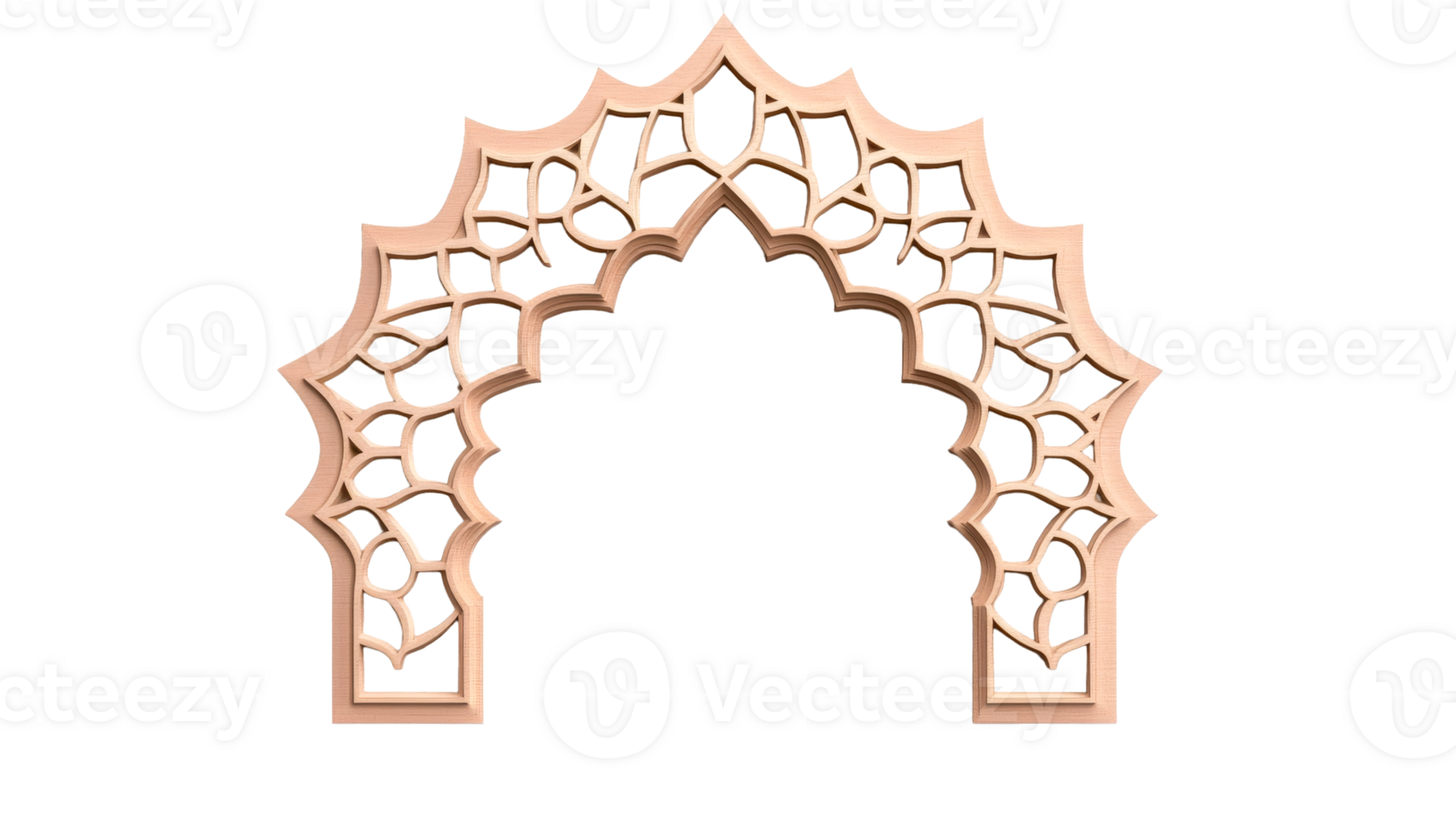 Intricate architectural arch design on transparent background png