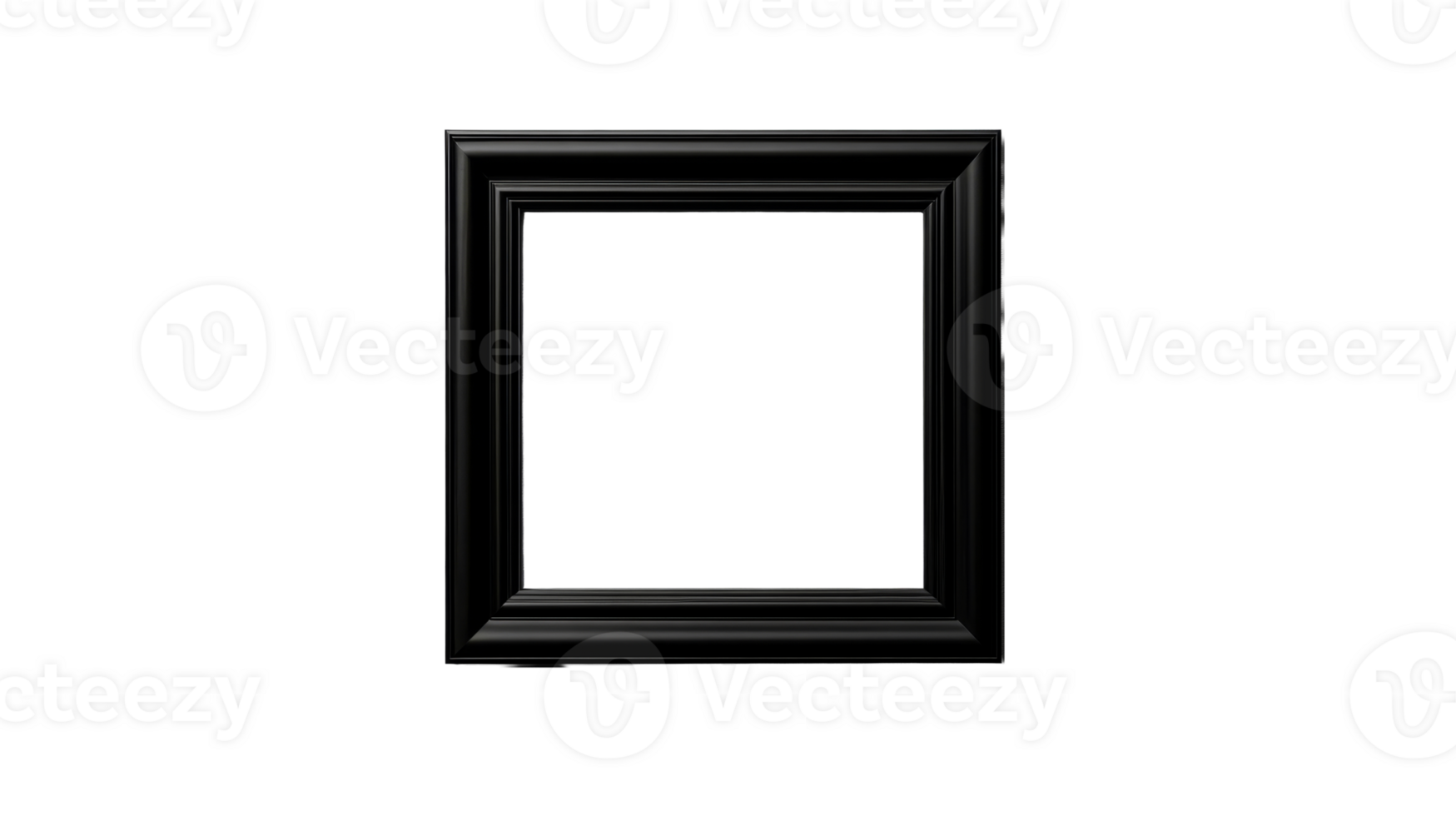 Black decorative frame with transparent background for art display png