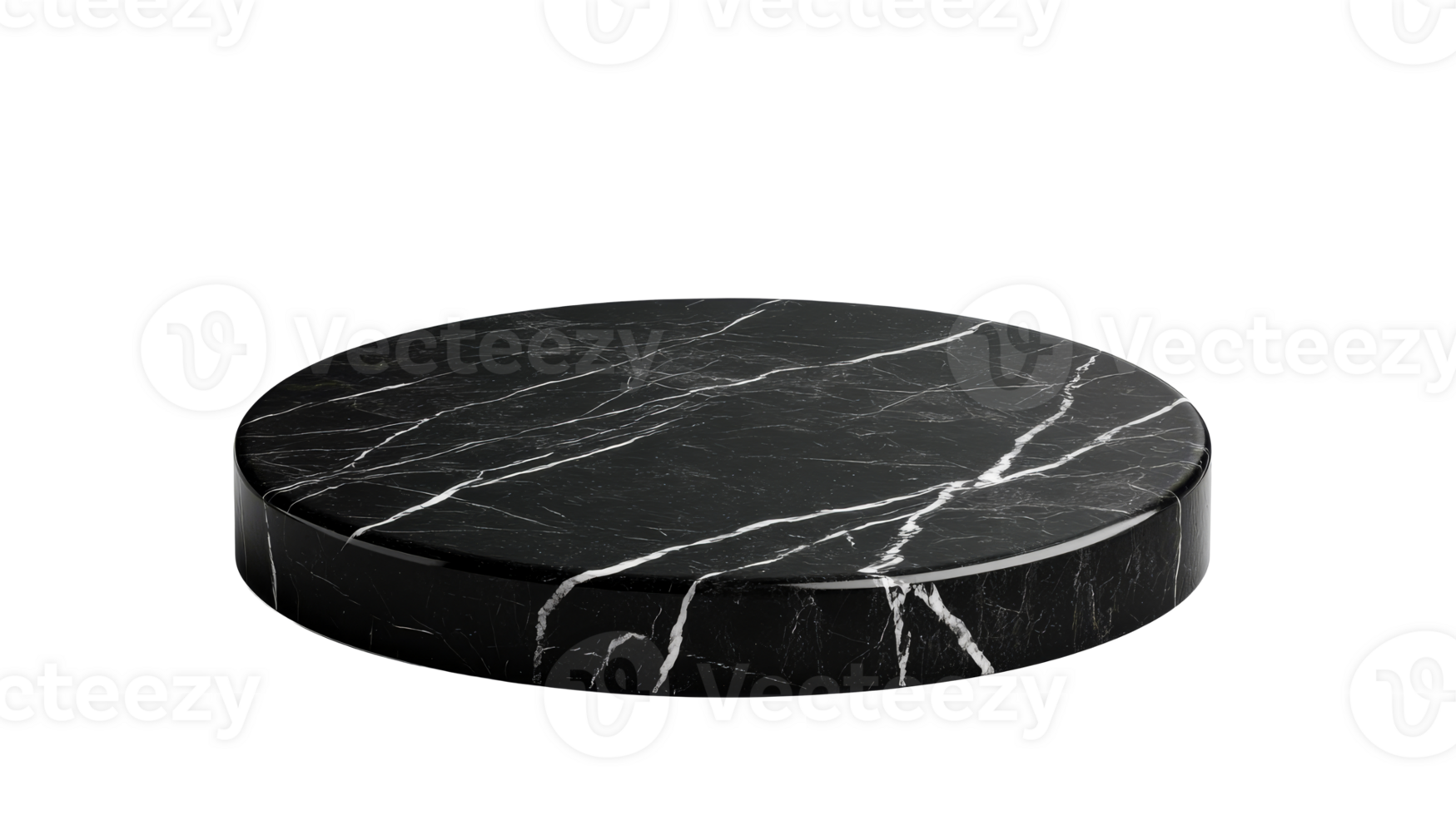 Round black marble display stand for products or decor use png