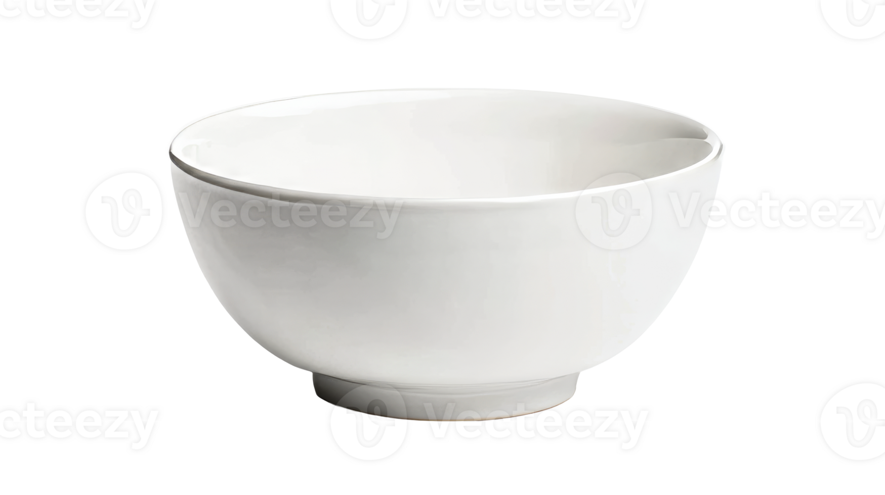 Simple white ceramic bowl with smooth finish and elegant design png