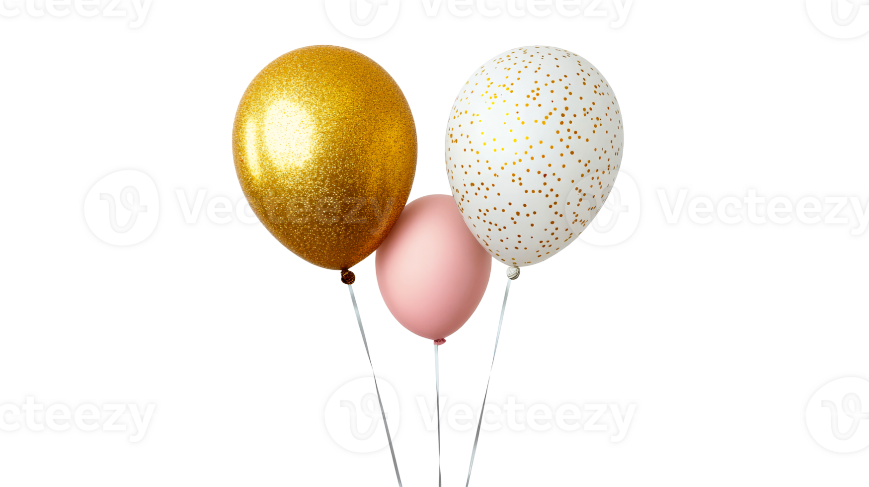 Festive balloons with glitter and confetti celebrate joy png