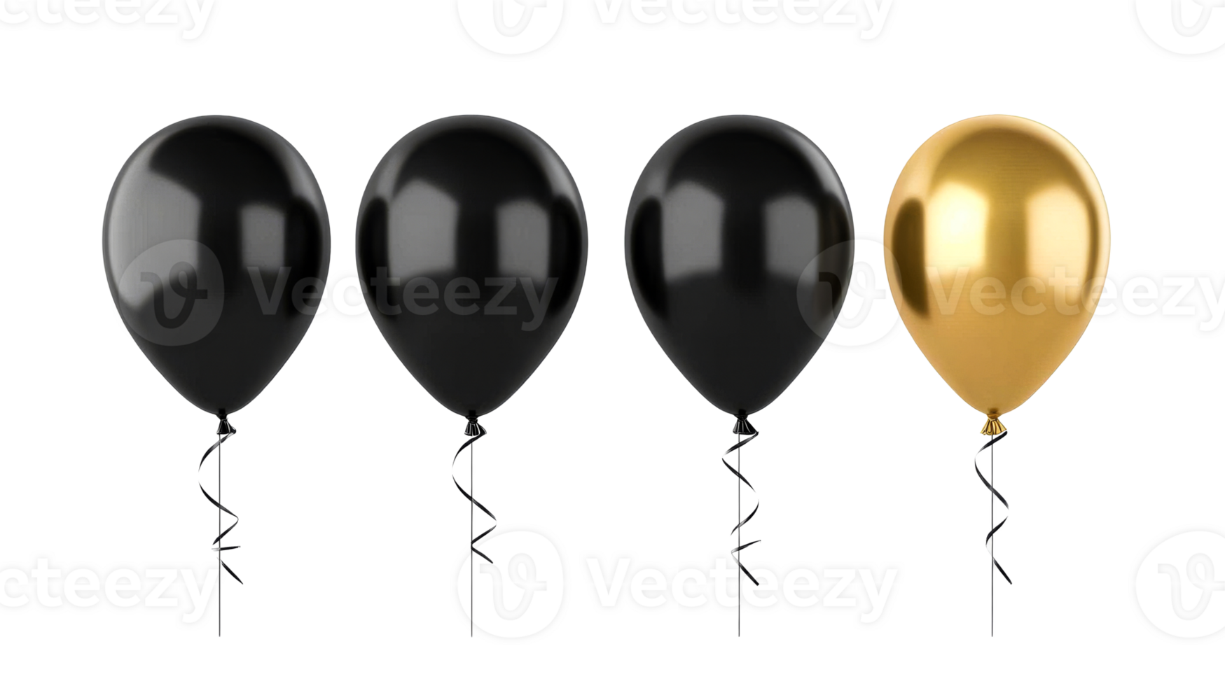 Black and gold balloons for celebration and decoration events png