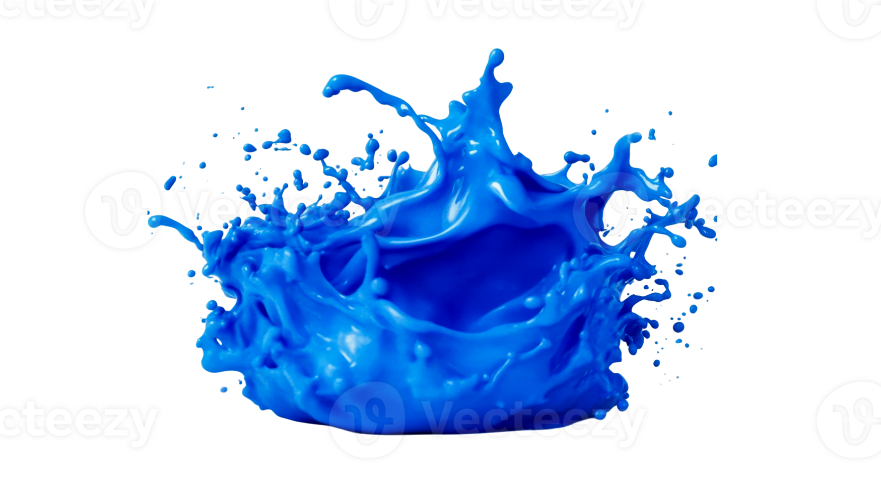 Vibrant blue splash demonstrating fluid dynamics and color intensity png