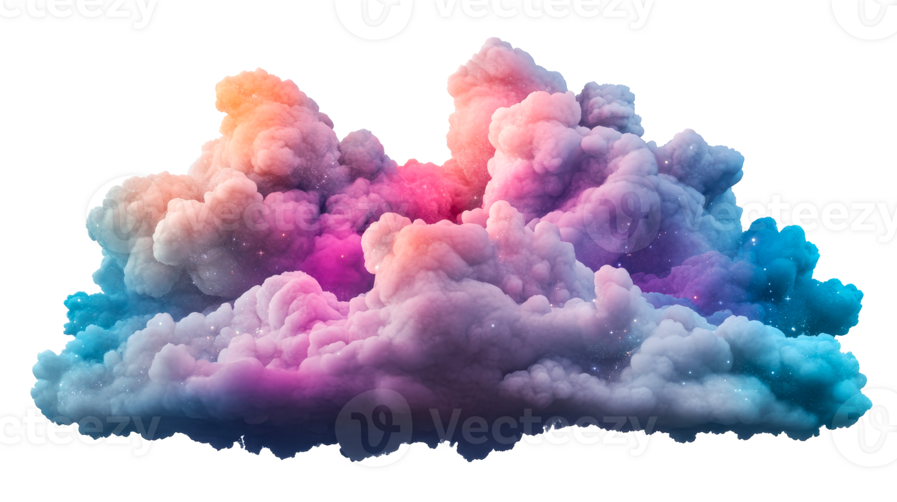 Colorful fantasy cloudscape, whimsical, imaginative, dreamy, cut out transparent png