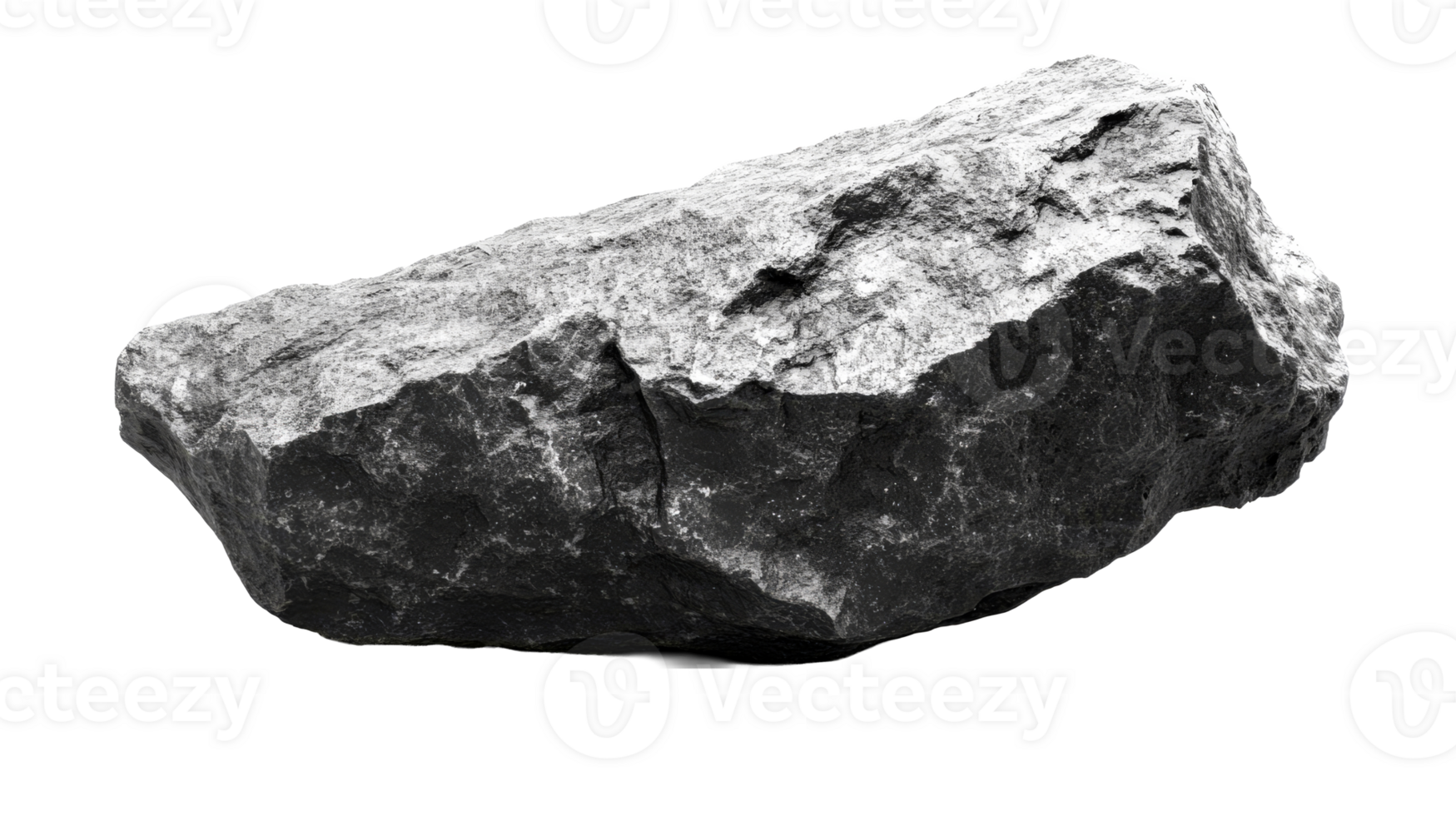 Dark grey rock, mineral sample, geology study element , cut out transparent png