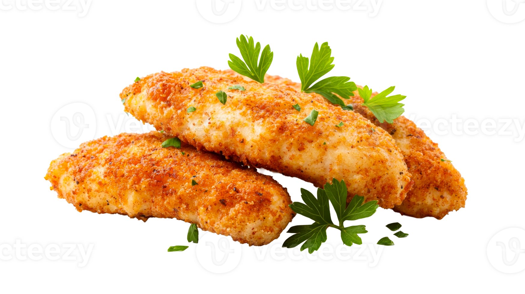 Delicious Chicken Strips with Parsley, Cut Out on Transparent png