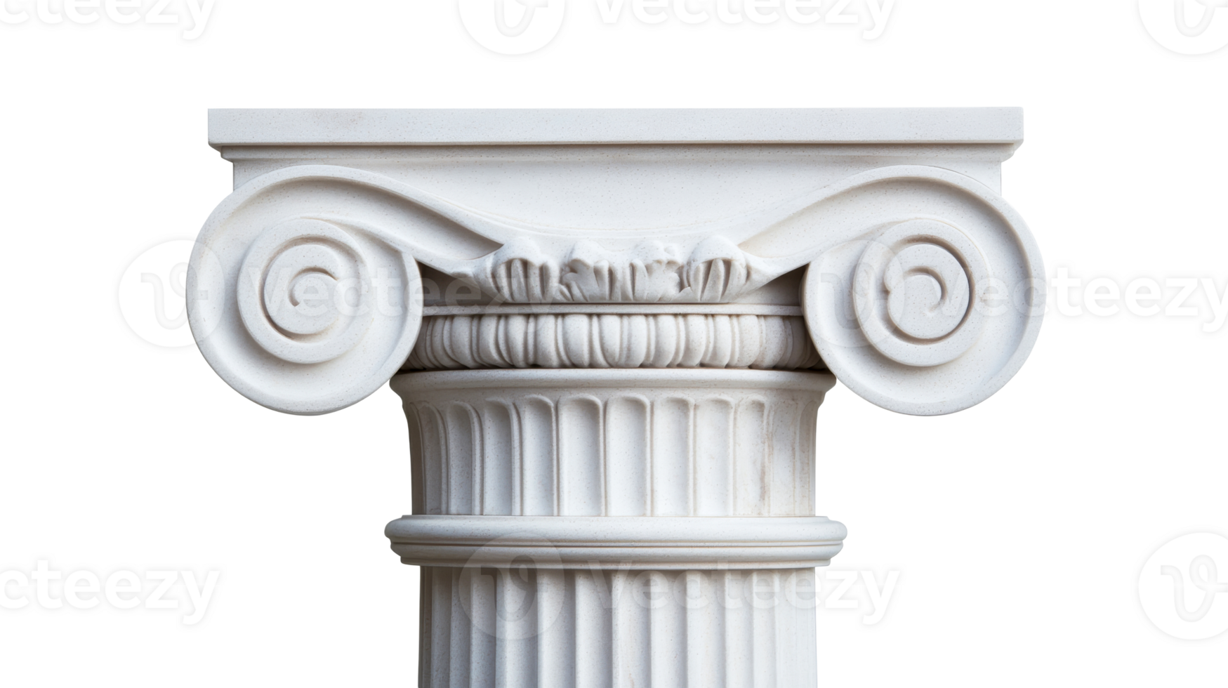Ionic column capital with scroll, architecture, decorative, cut out transparent png