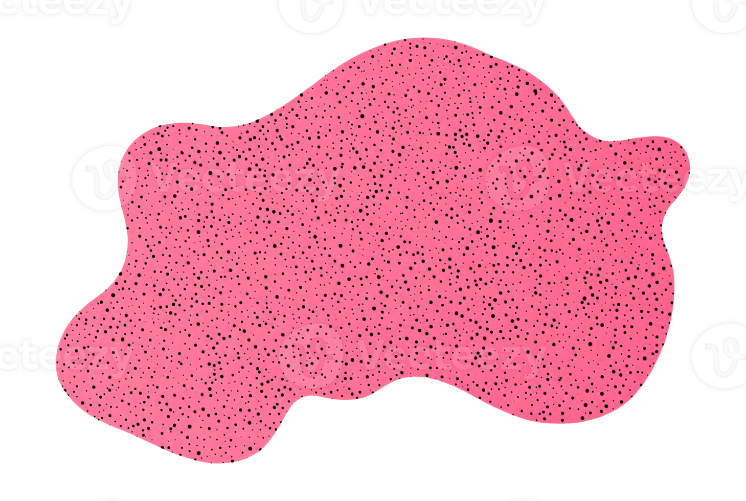 Abstract pink irregular shape with black dots, blob, cut out transparent png