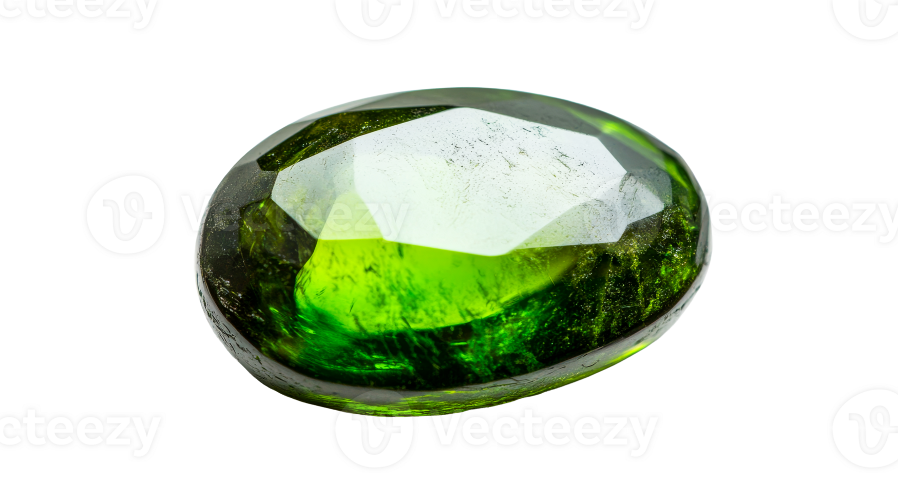 Green gemstone with unique patterns, cut out transparent png