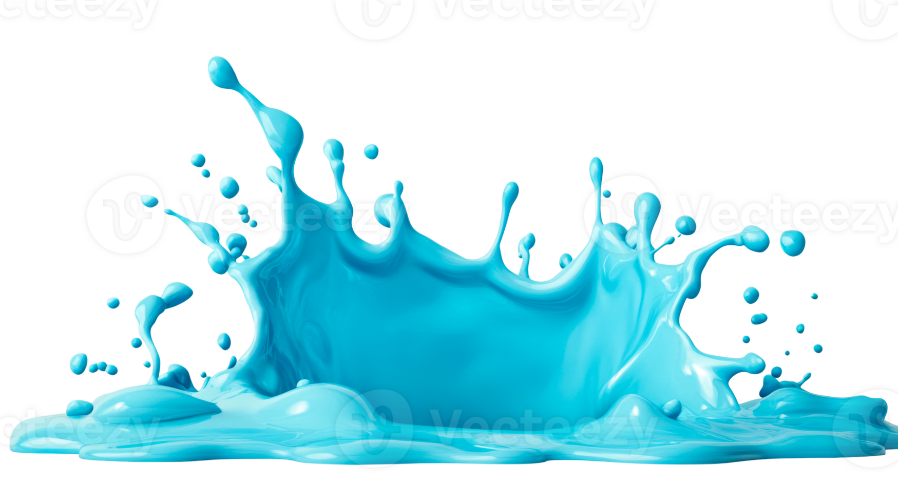 Blue paint splash eruption, liquid motion, vibrant texture, cut out transparent png