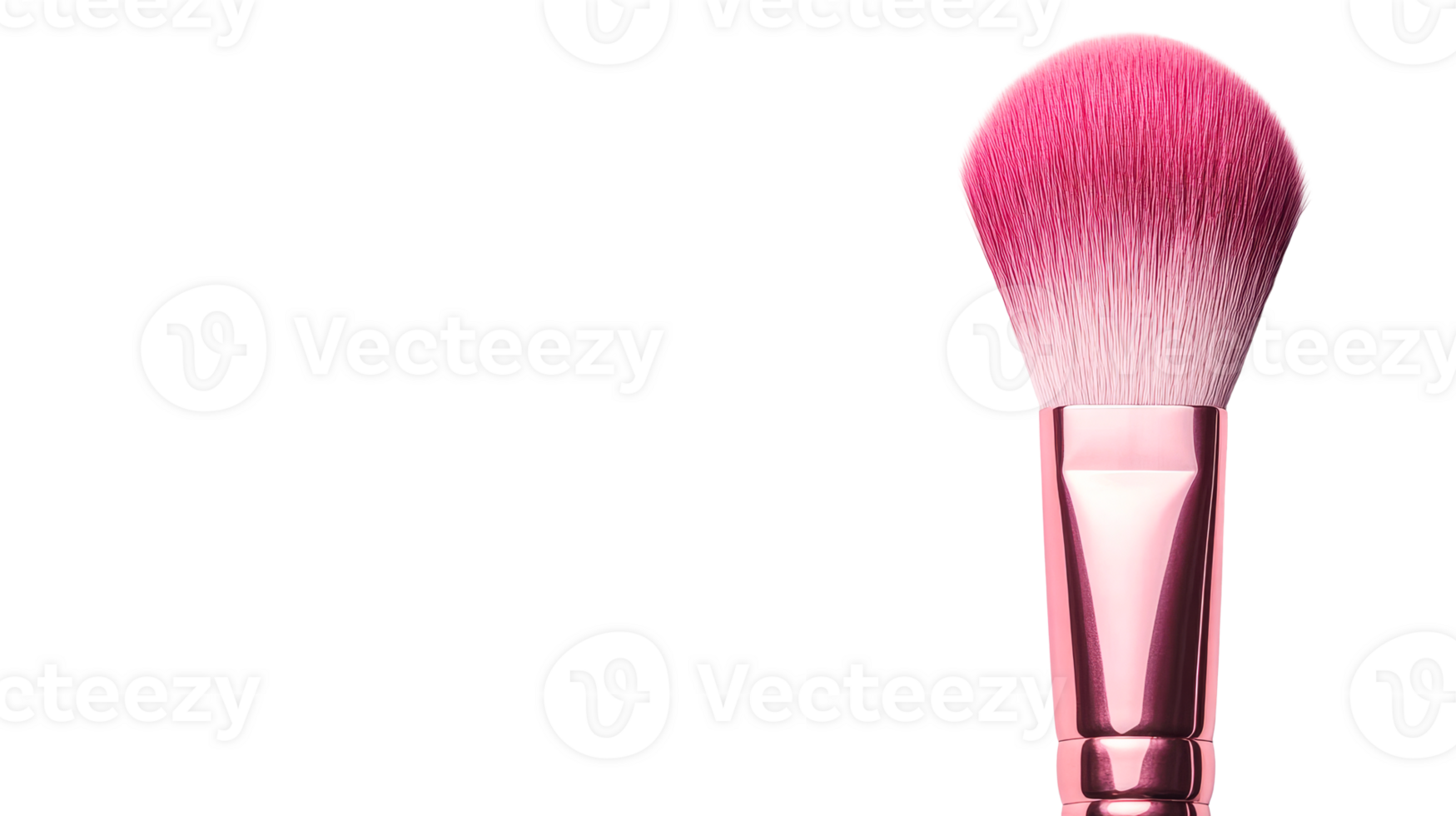 Close-up of a pink makeup brush for beauty application , cut out transparent png
