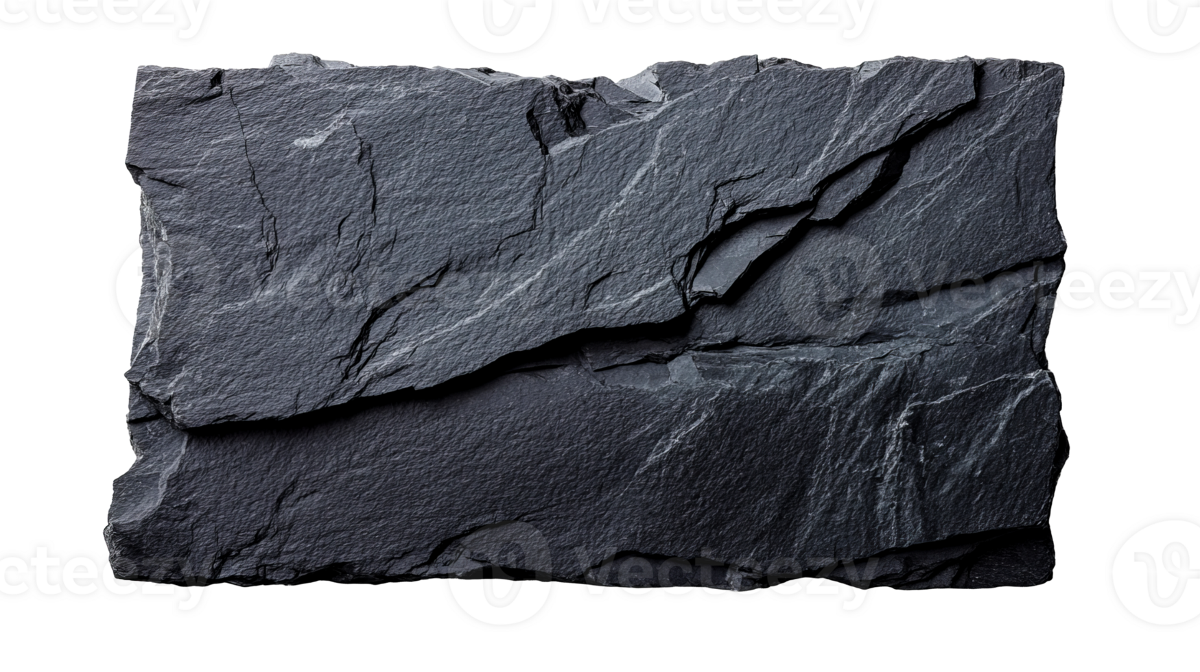 Textured gray stone slab with jagged edges, background , cut out transparent png