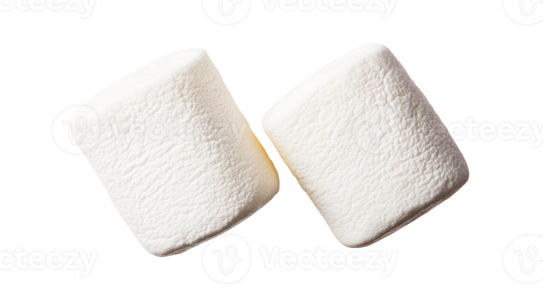 White marshmallows square, sweets snack isolated, cut out transparent png