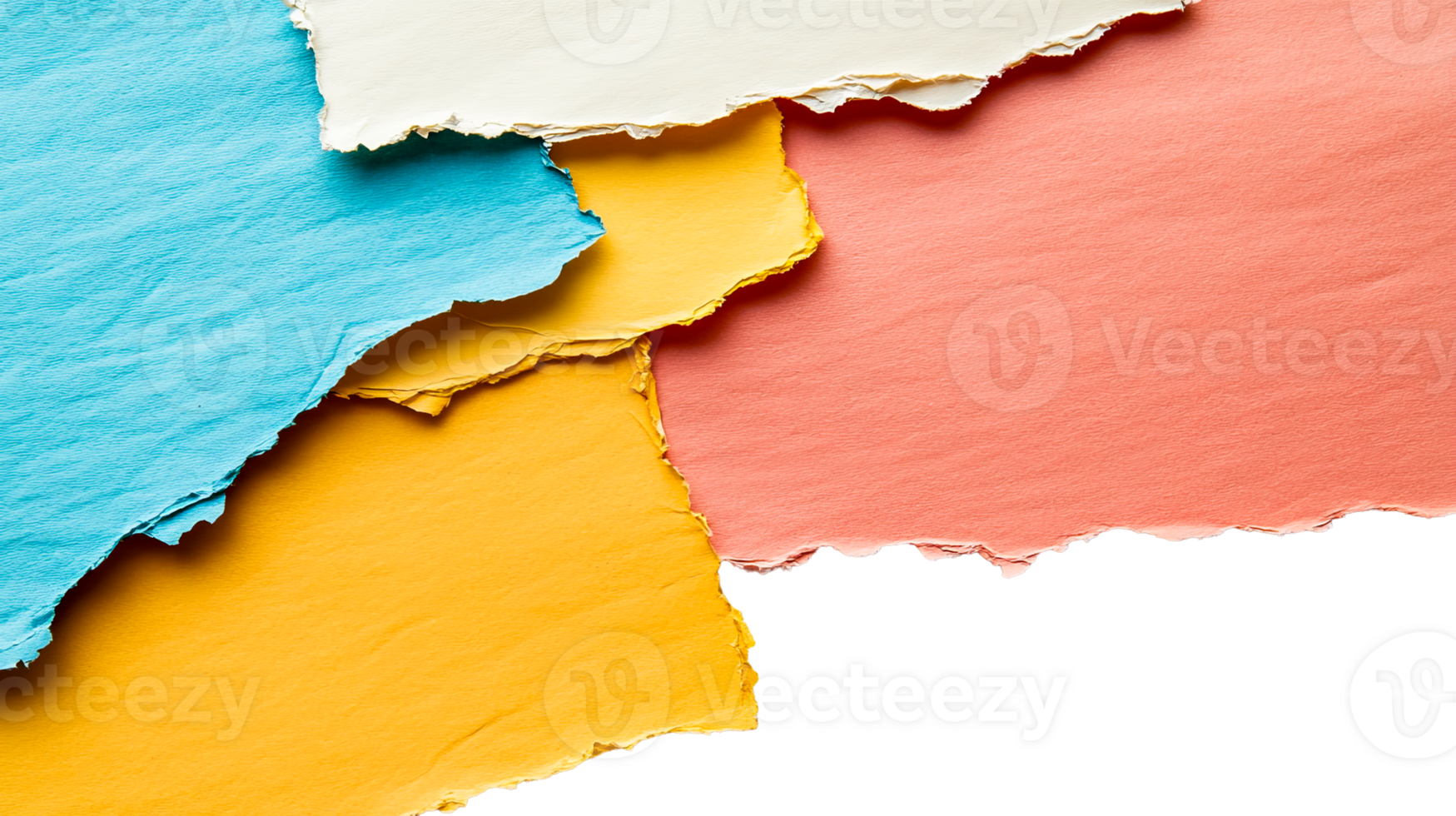 Colorful textured paper pieces arrangement, background, design element, cut out transparent png
