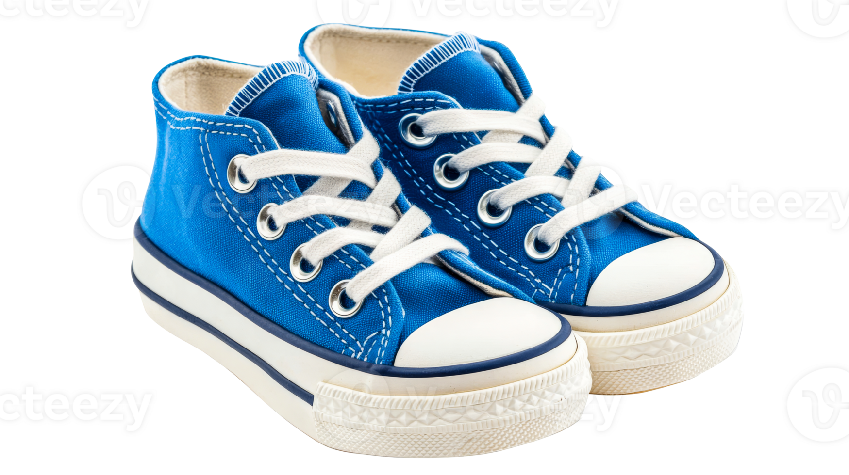 Stylish Blue High-Top Sneakers for Kids, Cut Out Transparent png
