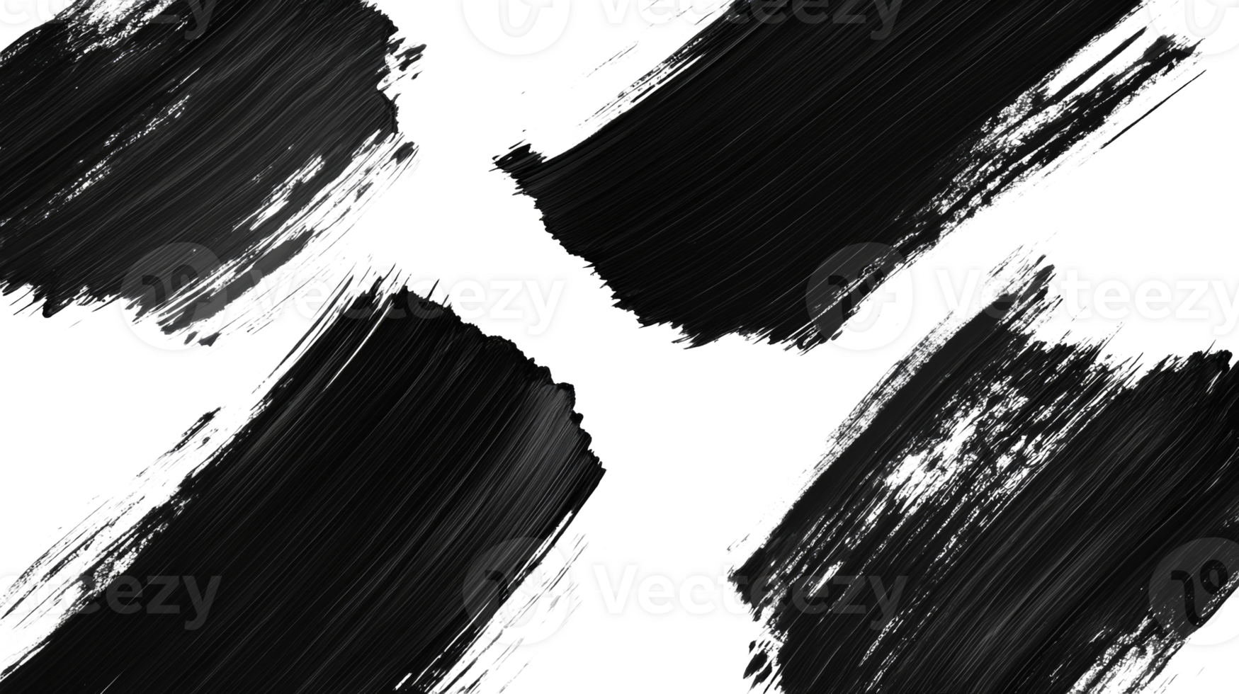 Black paint strokes arranged in a pattern with transparency, cut out transparent png