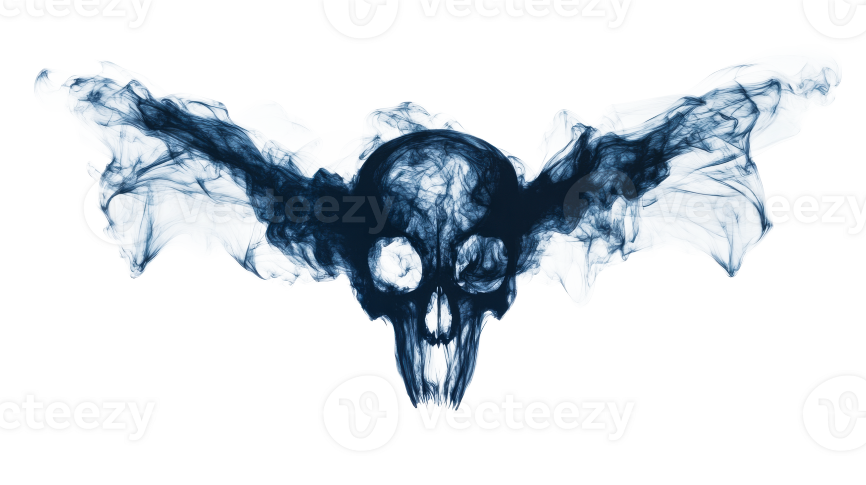 Skull with Wings Shape Illusion, Smoke Effect, Dark Mystical, cut out transparent png