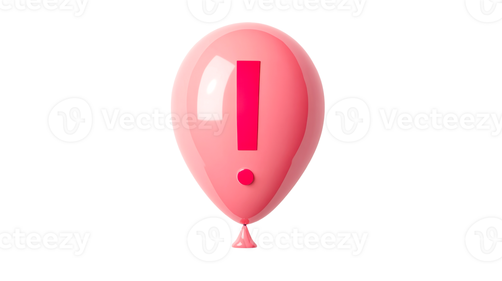 Pink balloon with exclamation mark, celebration theme, symbol, cut out transparent png