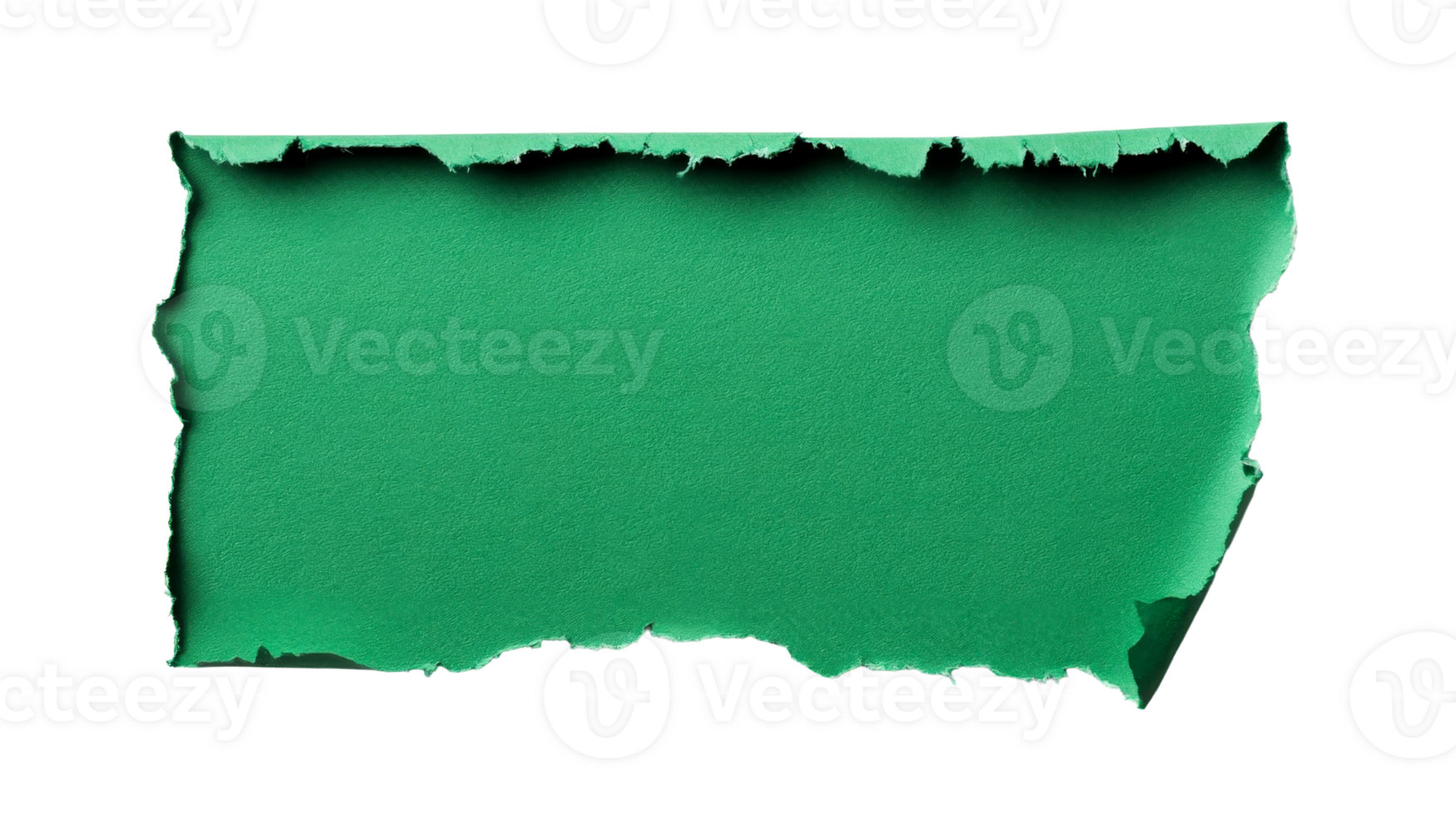 Green paper texture, torn edges background, craft design element, cut out transparent png