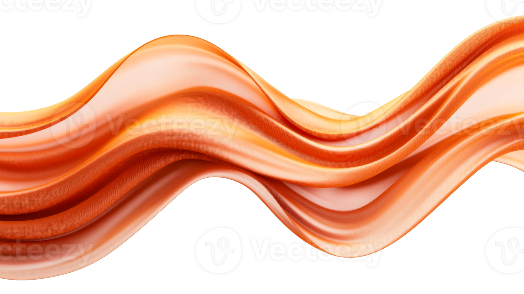 Abstract caramel wave with smooth flowing lines, cut out transparent png