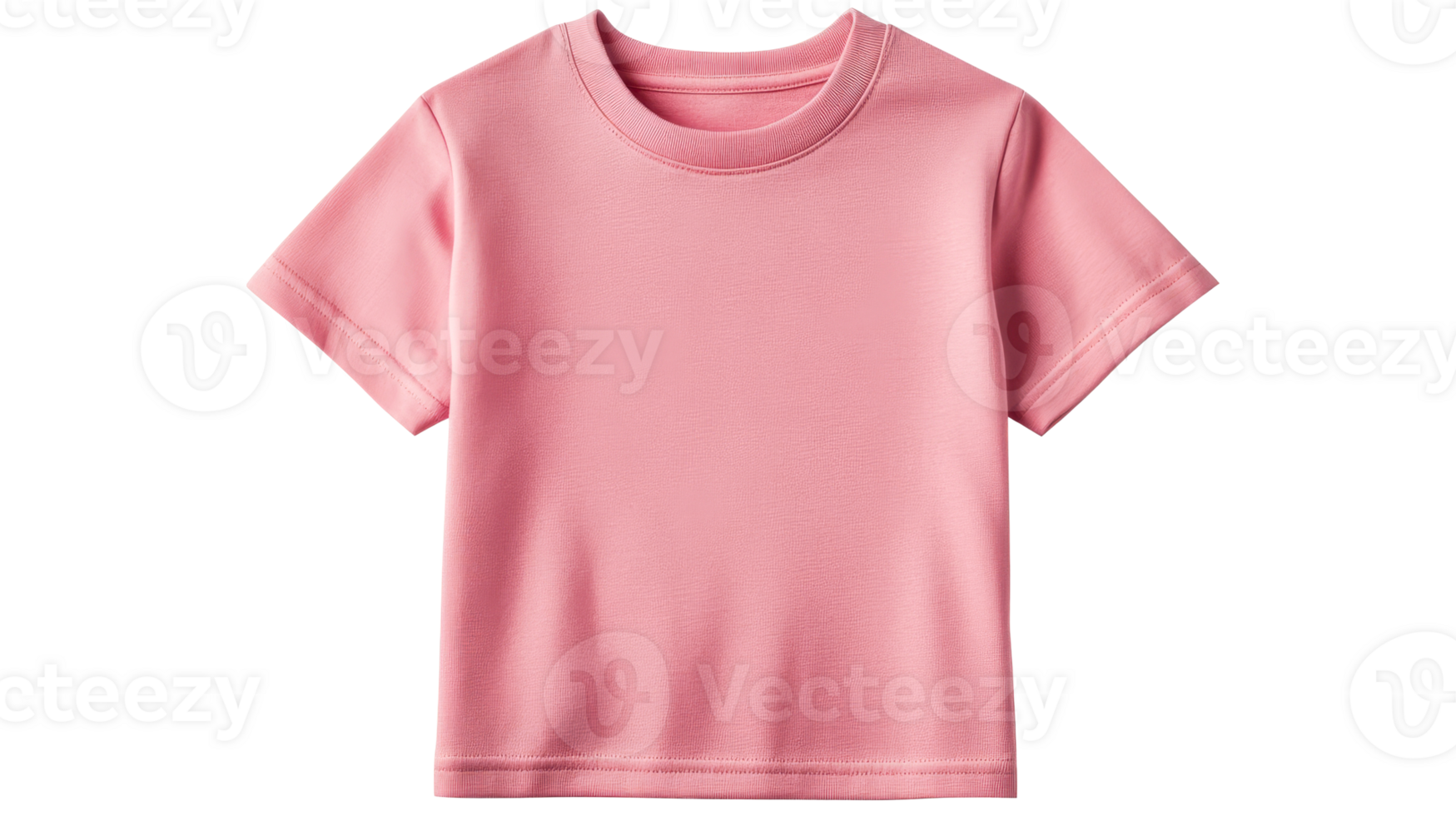 Pink t-shirt with short sleeves on a transparent background, cut out transparent png