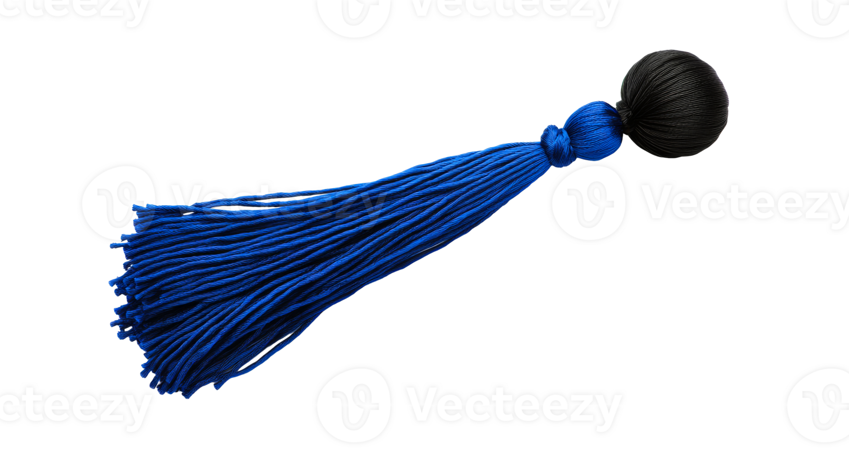 Elegant tassel accessory with blue and black colors, cut out transparent png
