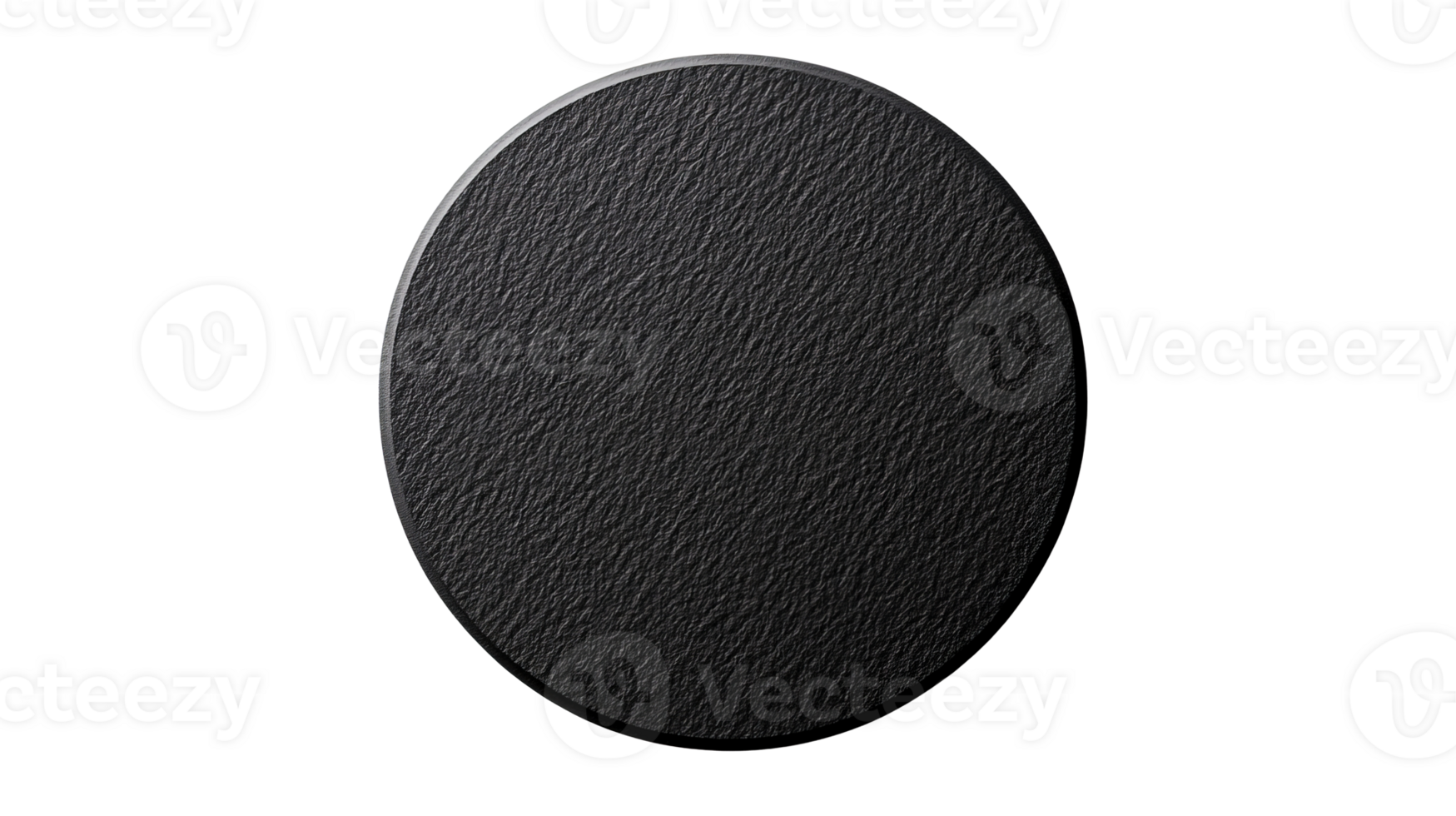 Black textured circle shape on dark background, cut out transparent png