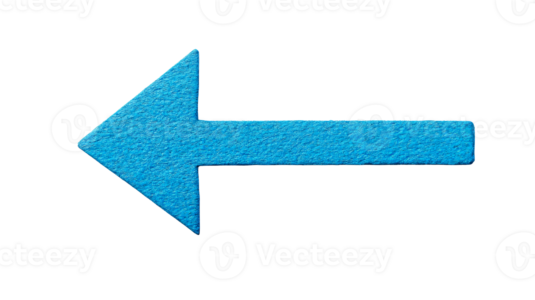 Blue left arrow on black background,direction pointer, cut out transparent png