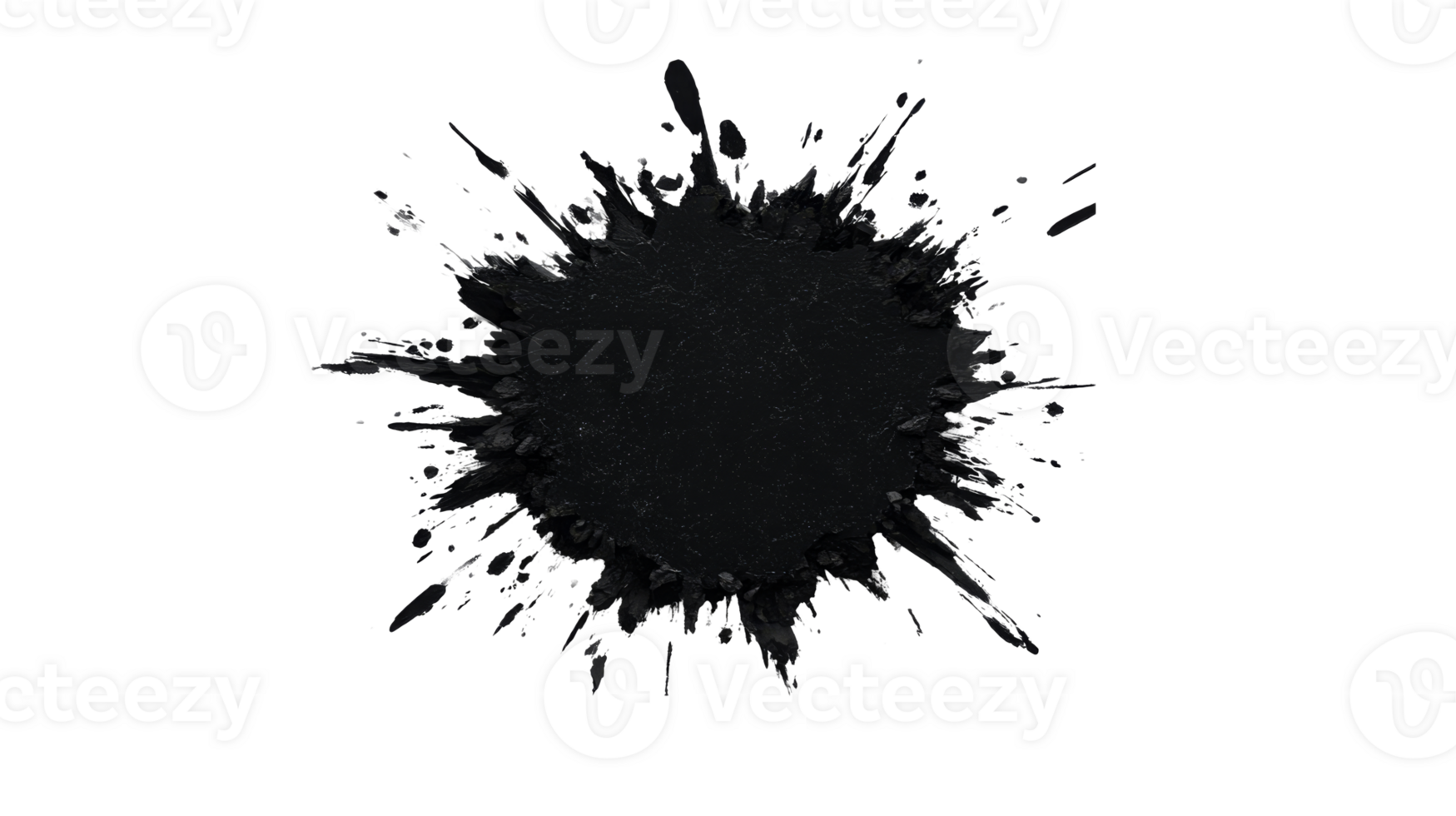 Paint Splatter Design Element on Black Background, cut out transparent png