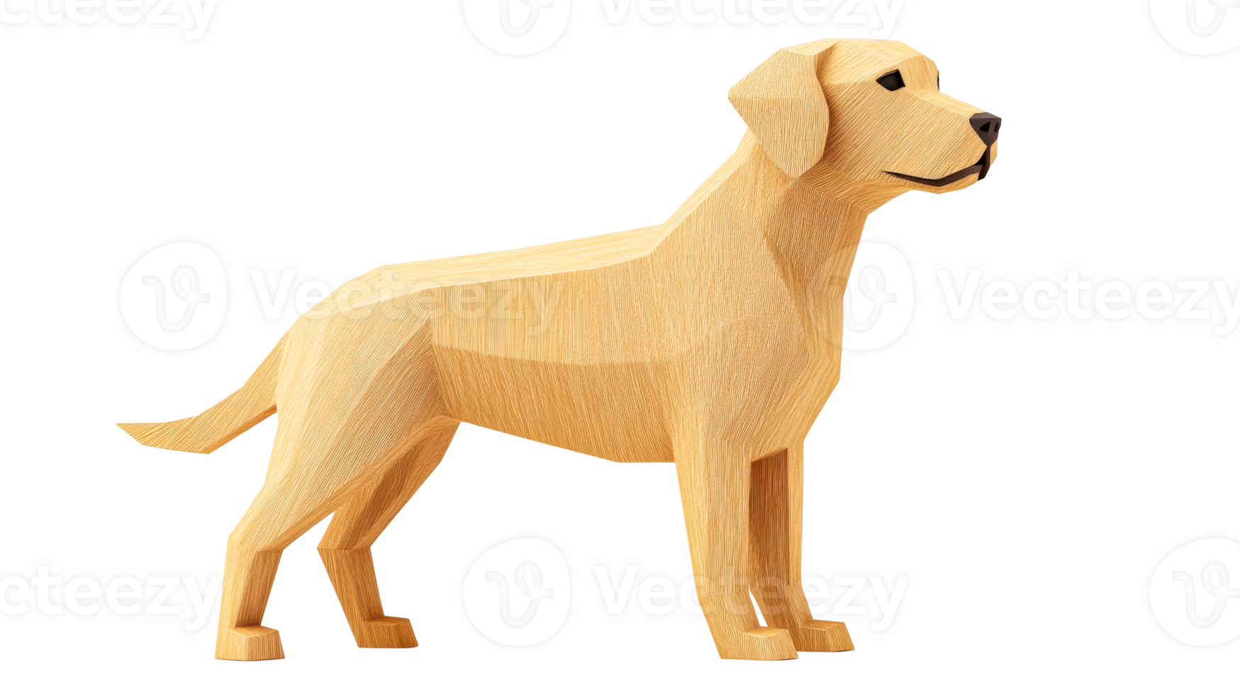 Wooden carving of a Labrador dog, handmade sculpture craft , cut out transparent png