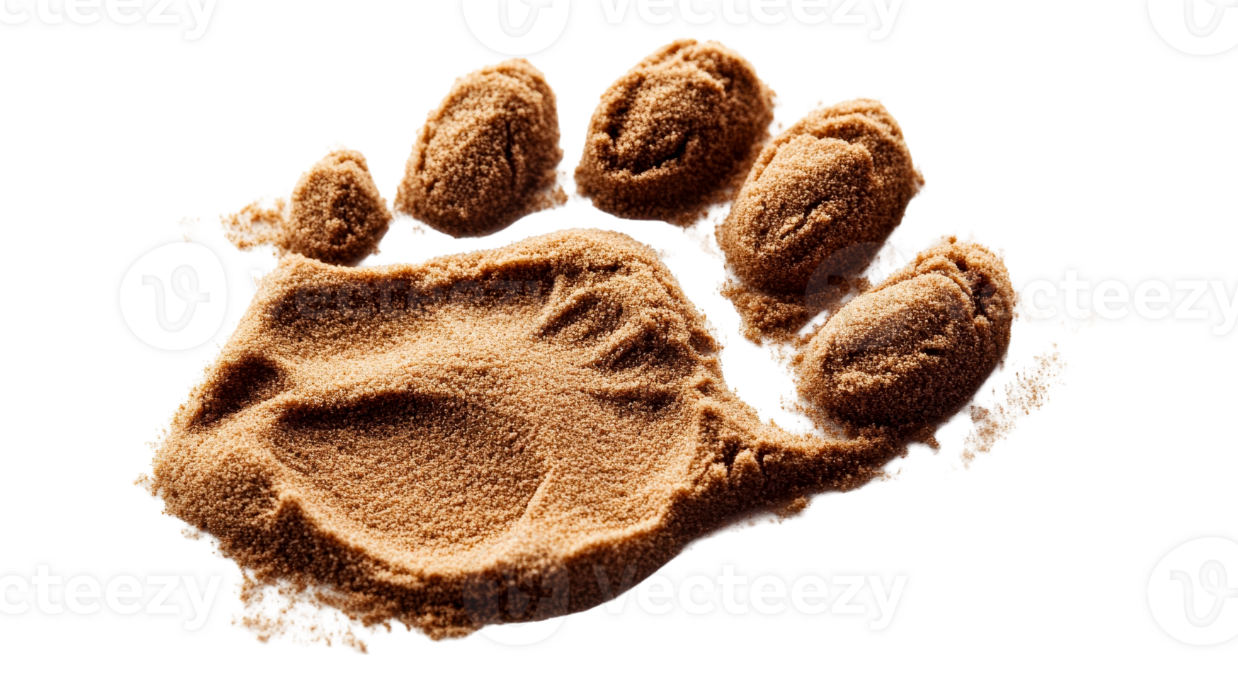 Powder footprint texture, animal print pattern, cut out transparent png