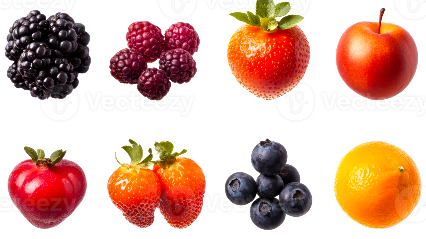 Variety of Vibrant Fresh Fruits Arranged on Black, cut out transparent png