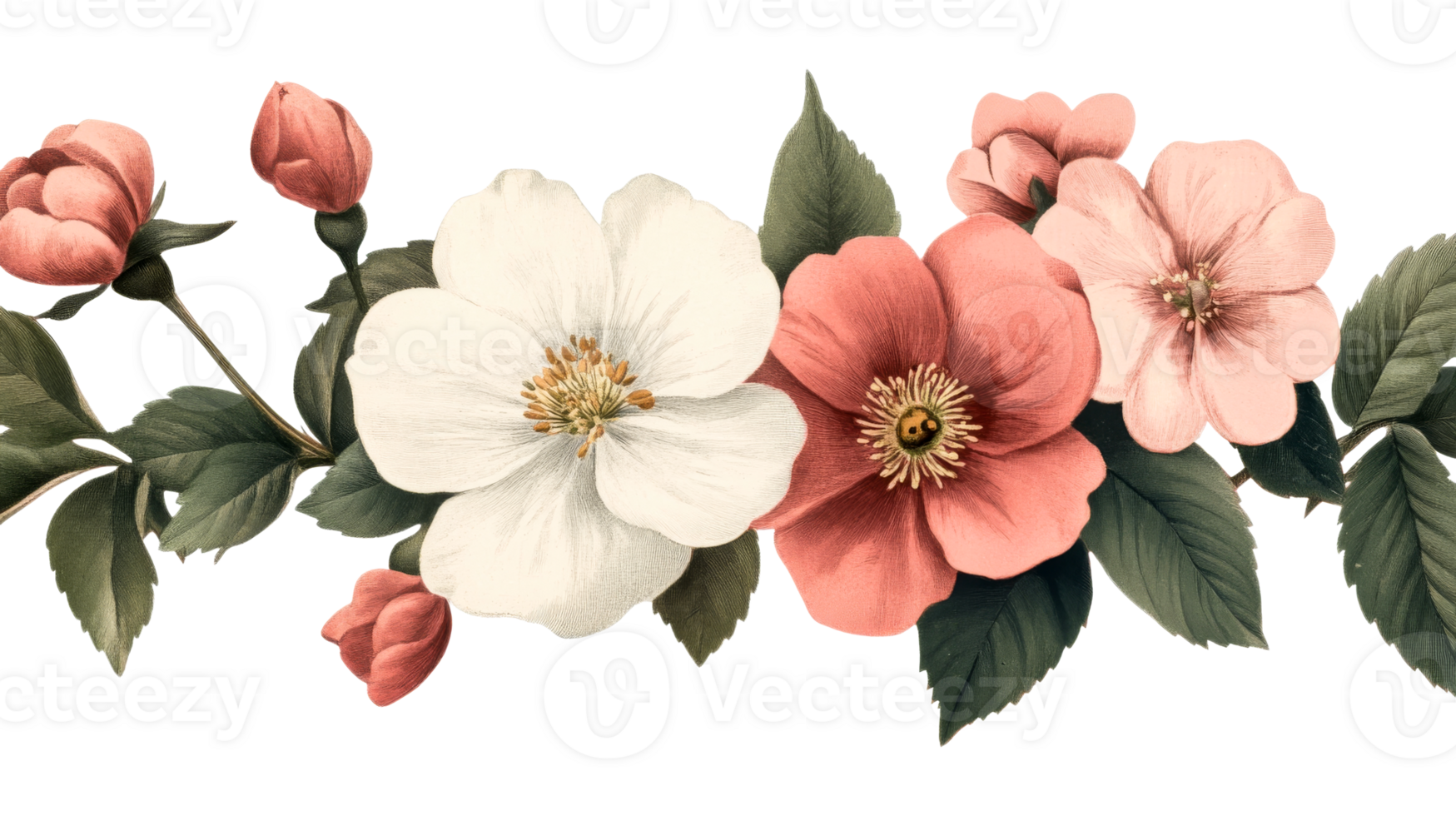 Floral arrangement with white and coral flowers , cut out transparent png