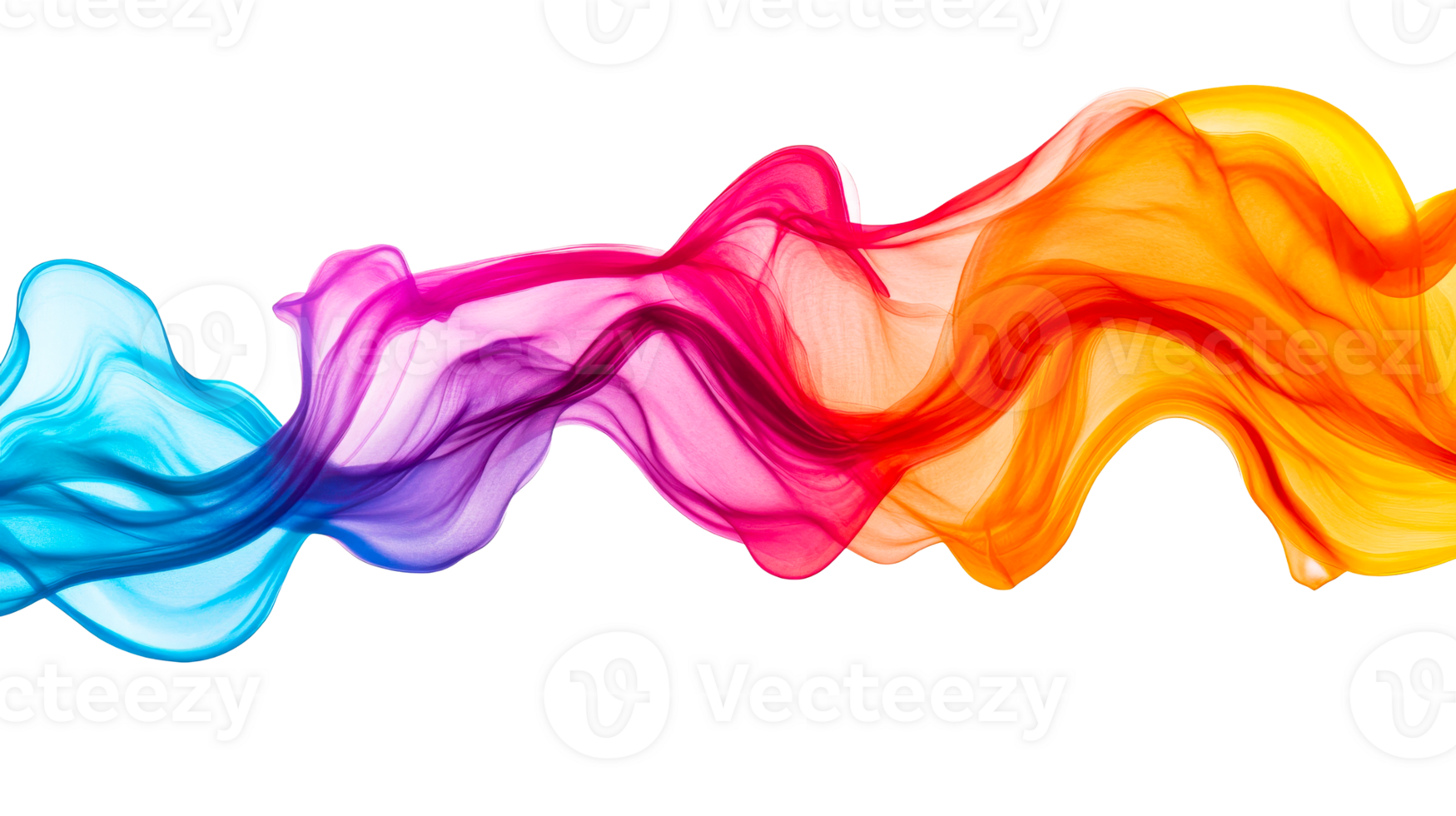 Flowing colorful fabric background, silk movement, gradient design, cut out transparent png