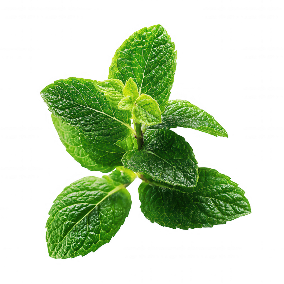 Fresh green mint leaves are vibrant and aromatic, perfect for culinary uses and herbal remedies. This cooling herb adds flavor and freshness to various dishes and beverages png