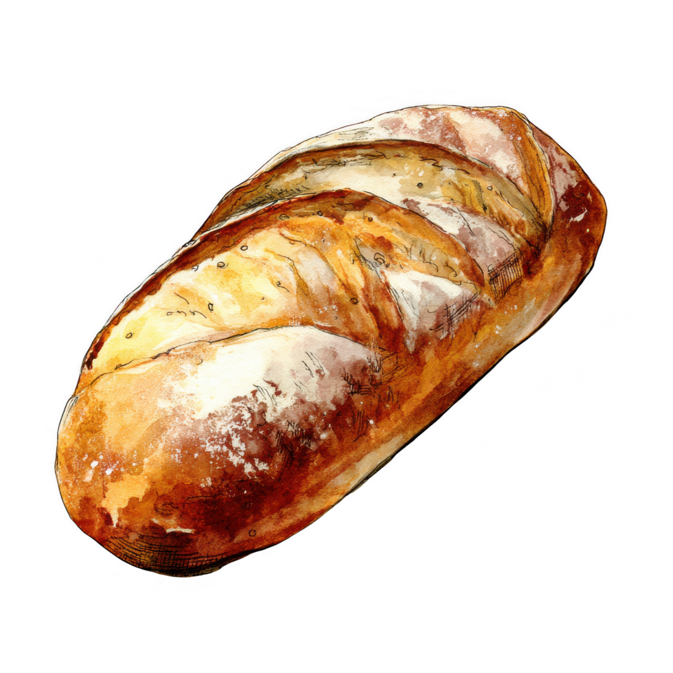 Freshly baked ciabatta bread with golden crust and soft interior, perfect for sandwiches or as side. This Italian bakery staple brings warmth and comfort to any meal png